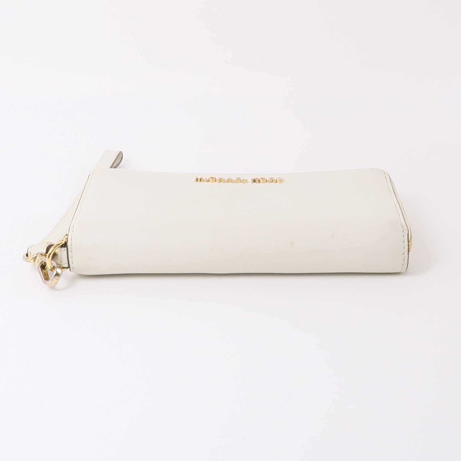 Michael Kors 牛皮皮革Long Wallet金扣長錢包白色