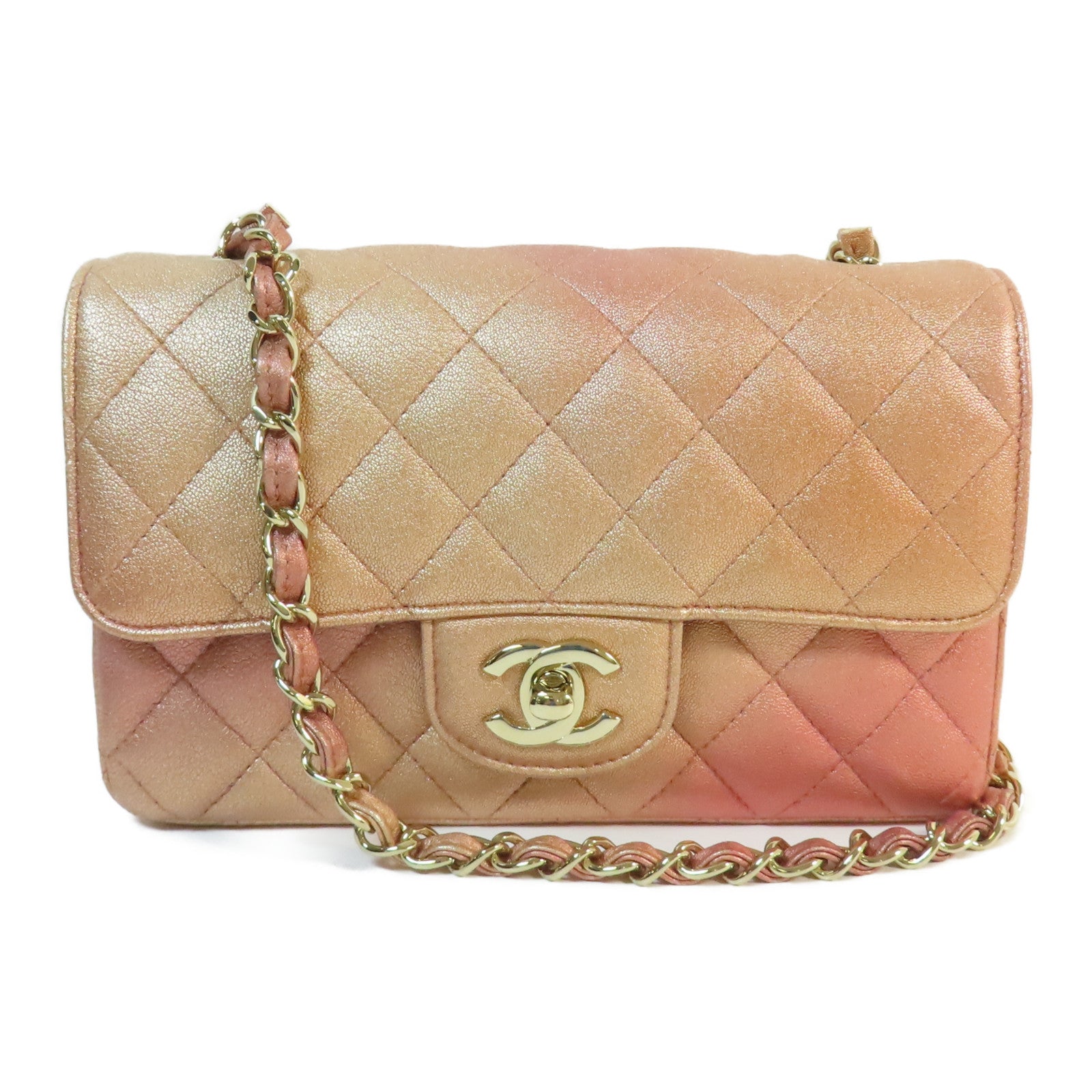 CHANEL 【激減優惠】牛皮皮革Mini Classic 20金扣鏈帶肩背袋