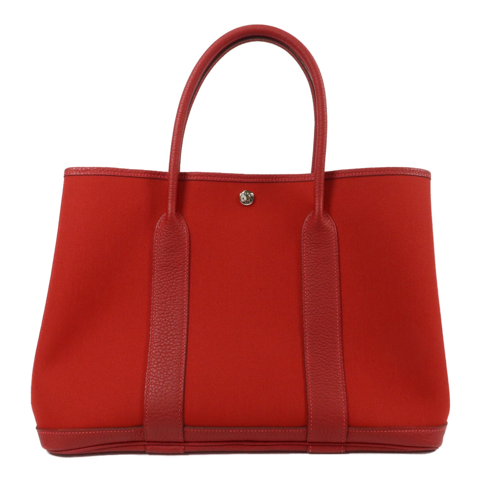 HERMES 帆布GardenParty PM手挽袋Rough Grenat