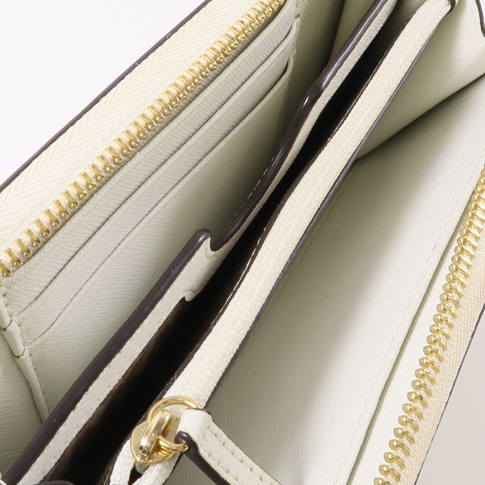 Michael Kors 牛皮皮革Long Wallet金扣長錢包白色