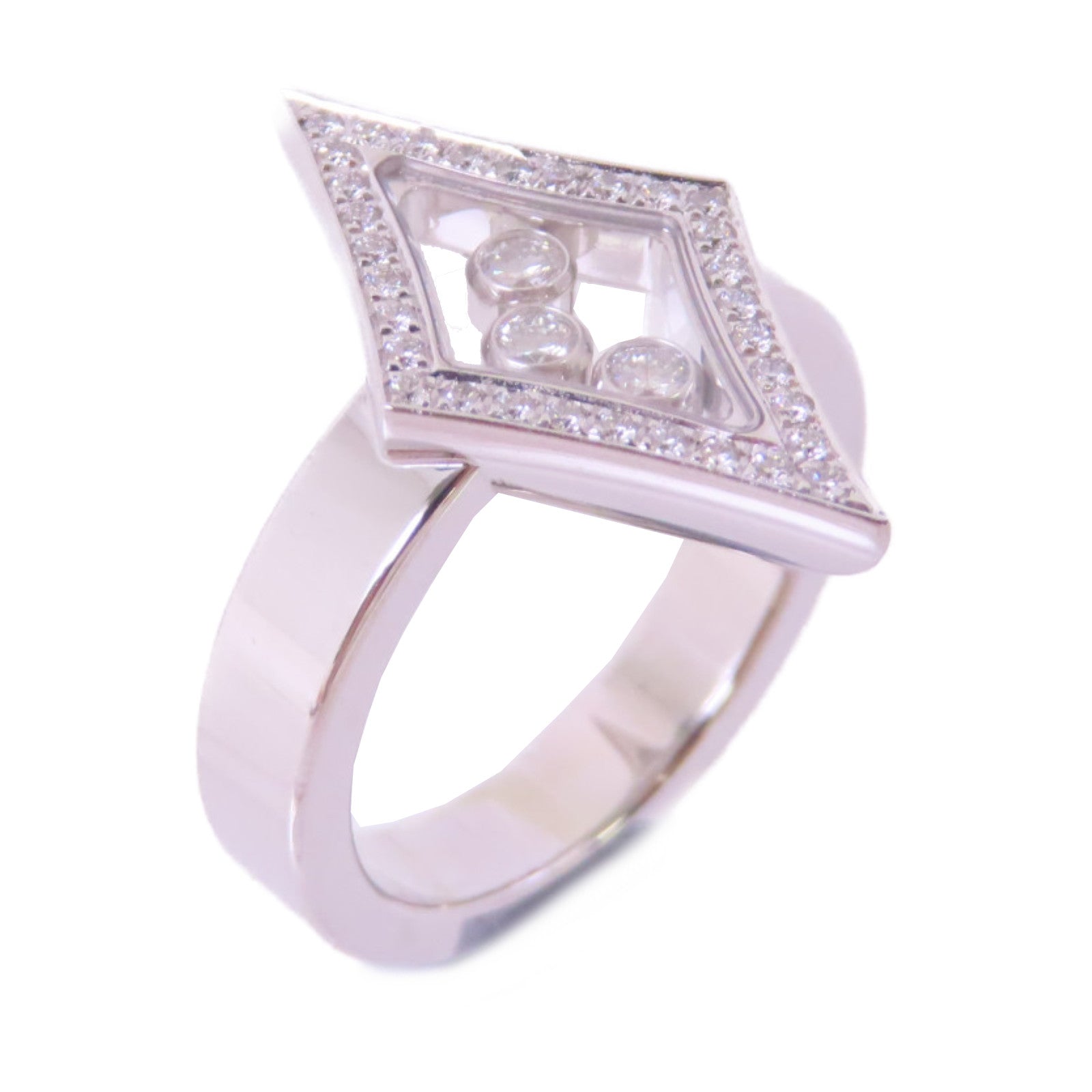 18金ショパール　リング Chopard Happy Diamond Ring 18k Gold & Steel Panther Link