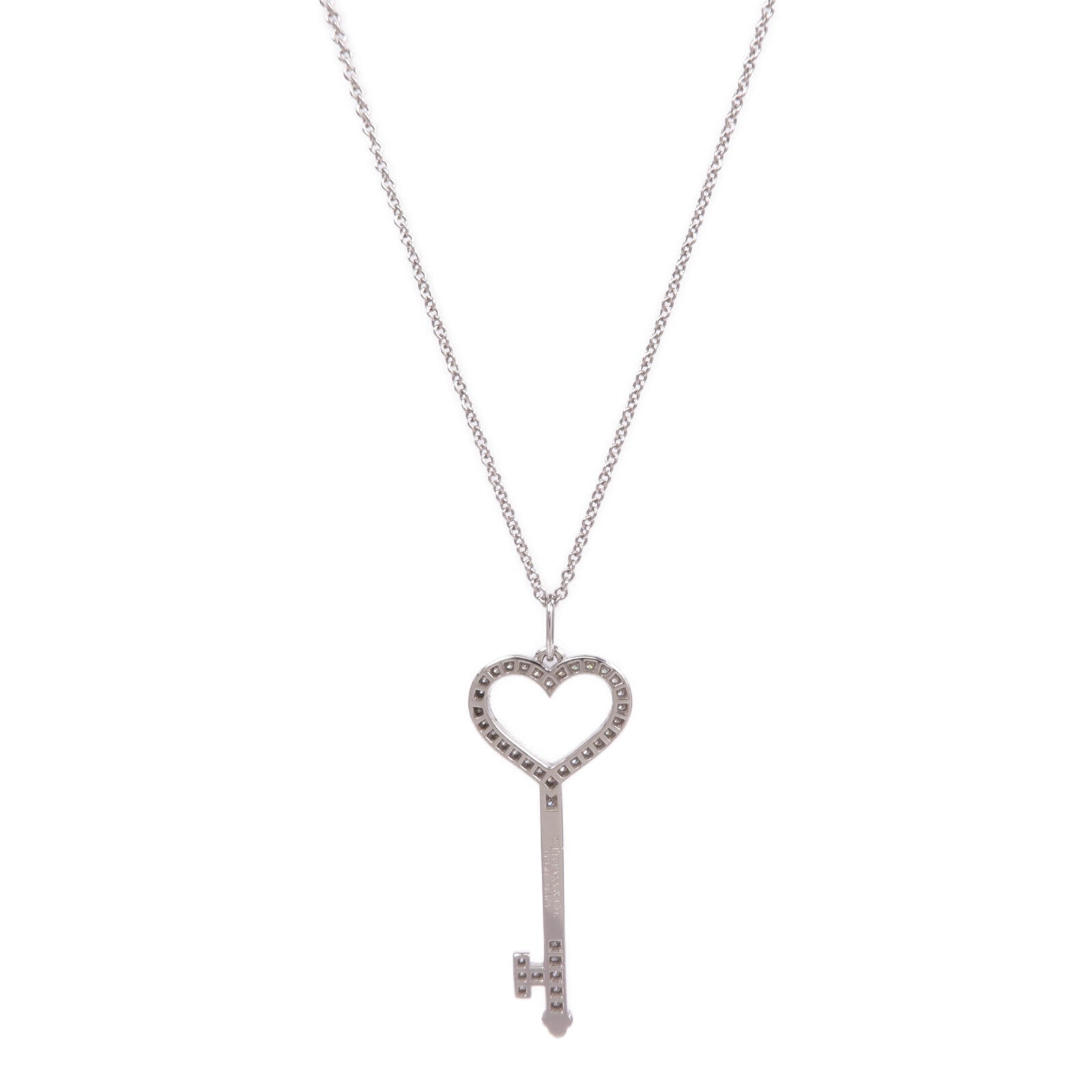 TIFFANY&CO PT950鉑金Heart Key In Platinum With Diamonds鑽石項鍊