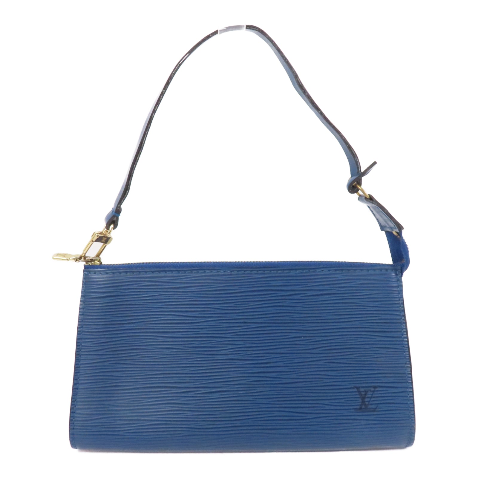 LOUIS VUITTON 【激減優惠】Epi皮革Pochette Accessories金扣手拿包藍色