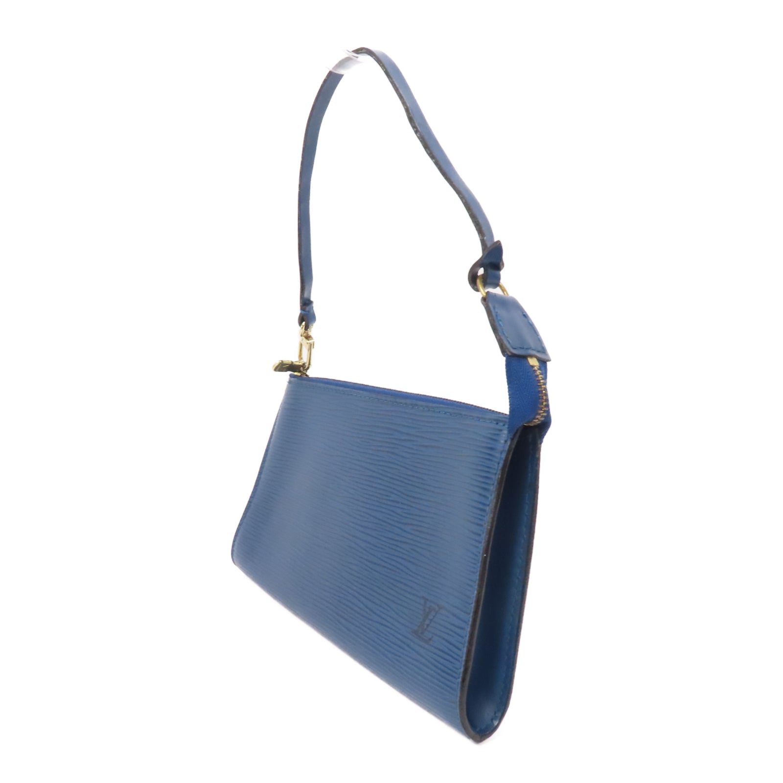 LOUIS VUITTON 【激減優惠】Epi皮革Pochette Accessories金扣手拿包藍色