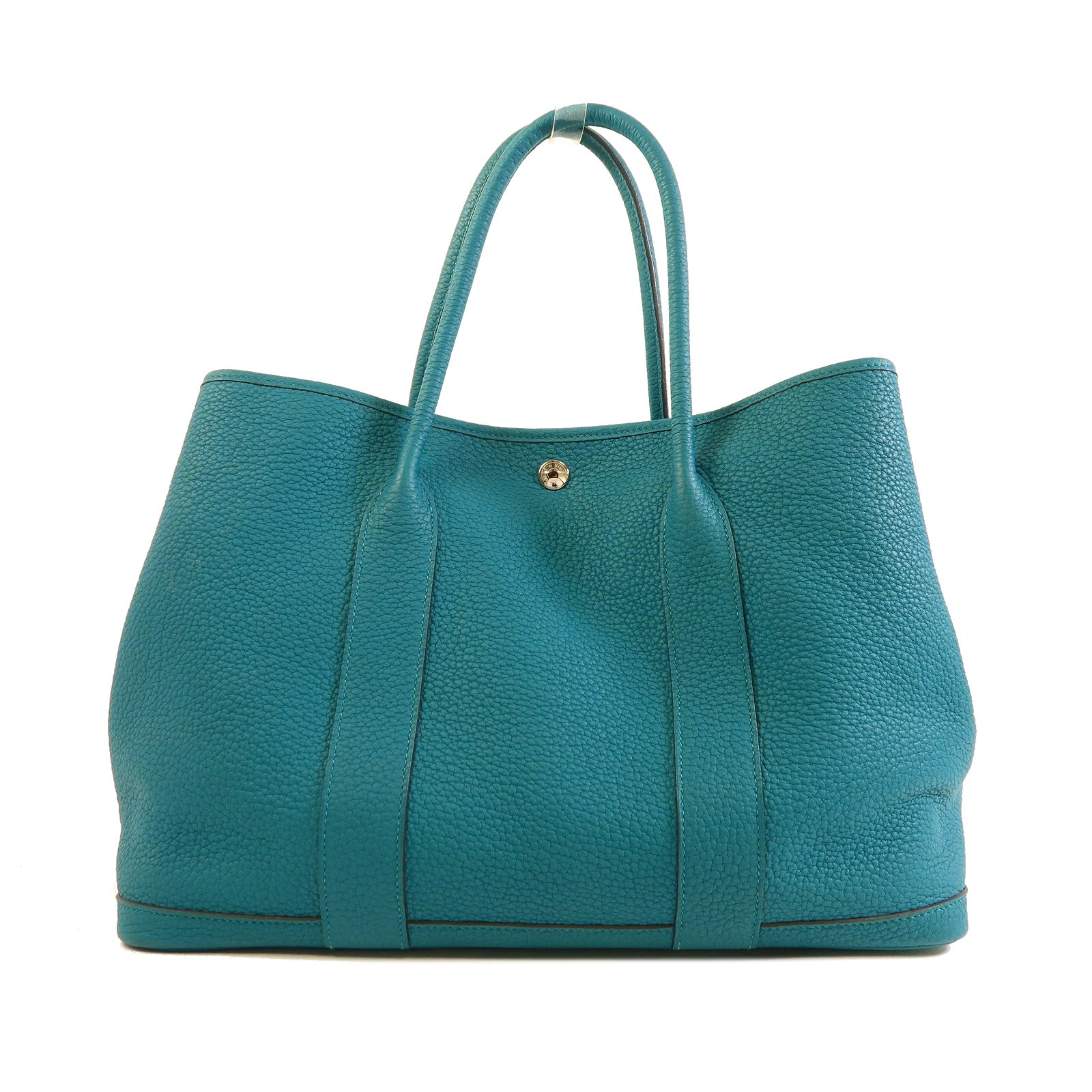 HERMES Negonda皮革GardenParty PM銀扣手挽袋Cobalt