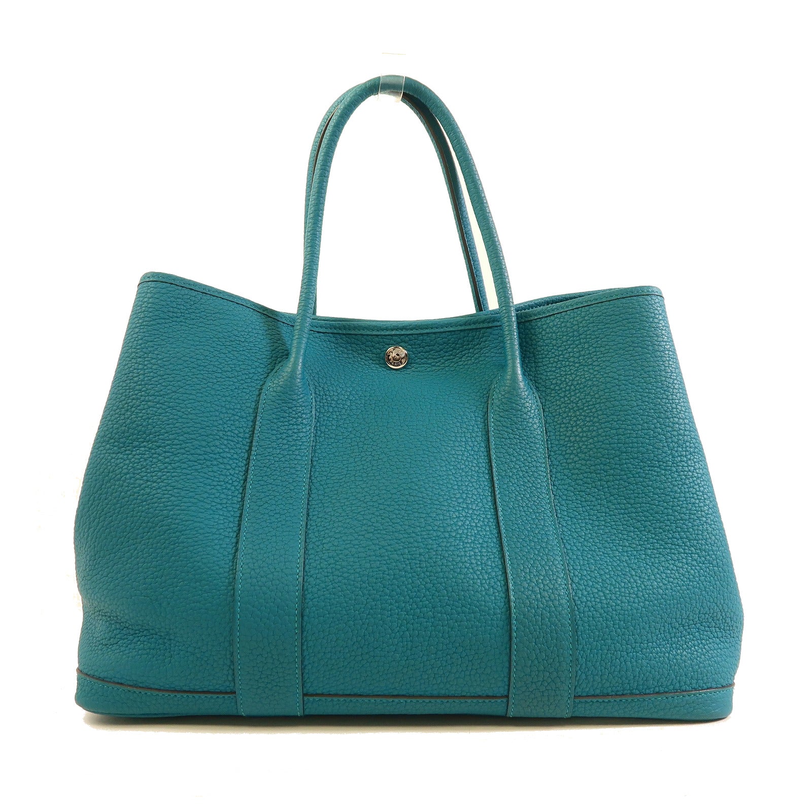 HERMES Negonda皮革GardenParty PM銀扣手挽袋Cobalt