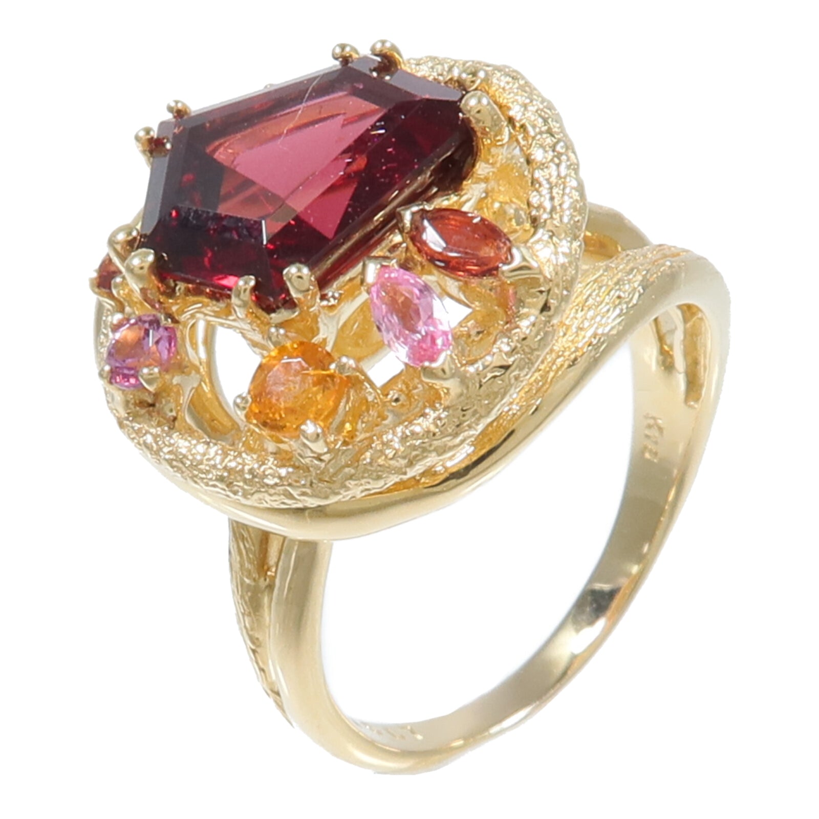 JEWELRY 18K黃金Rhodolite Garnet Diamond Ring紅榴石/鑽石戒指