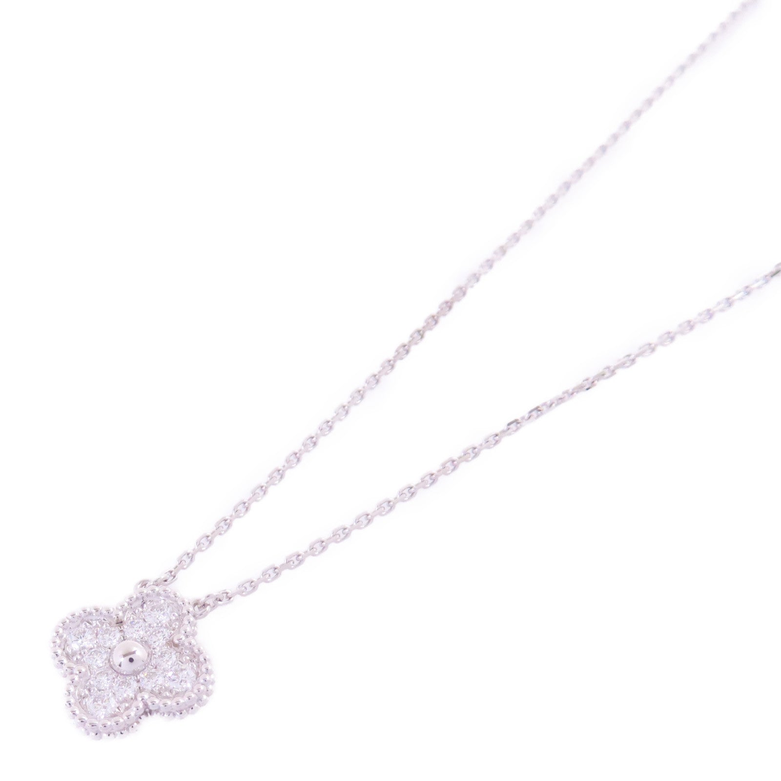 Van Cleef & Arpels【激減優惠】 18K白金/鑽石Vintage Alhambra Diamond Necklace項鏈