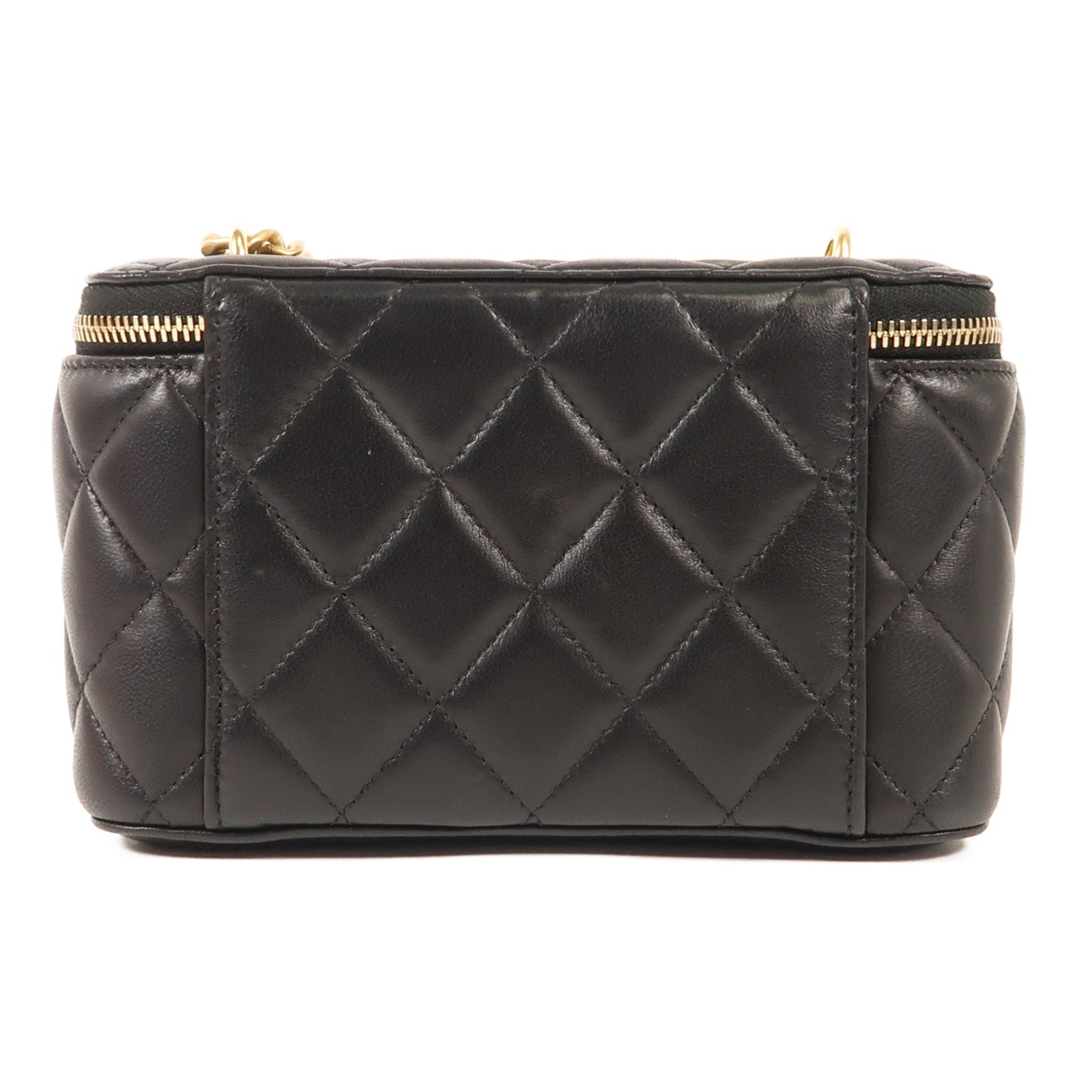CHANEL 羊皮皮革Vanity Case金扣鏈帶肩背袋