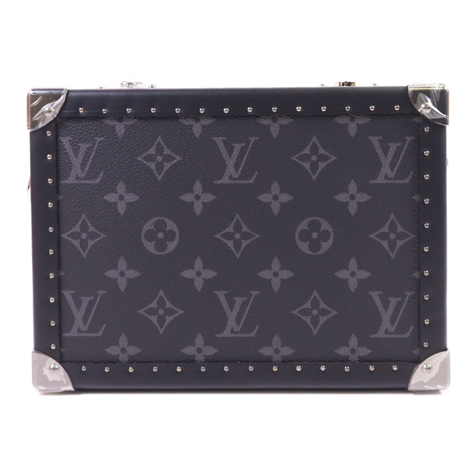 LOUIS VUITTON Monogram Eclipse Clutch Box Shoulder Bag銀扣肩背袋