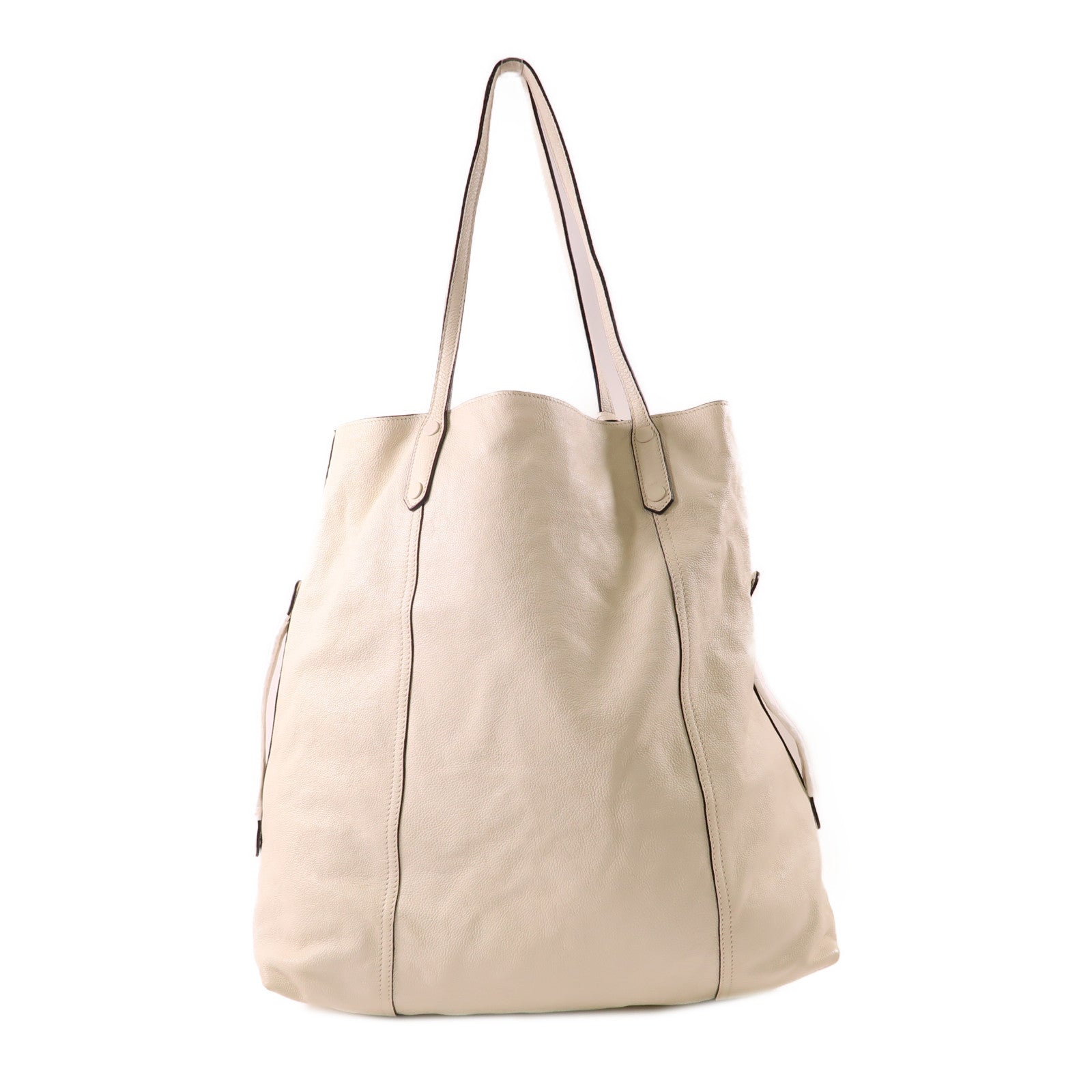 PRADA SHW Glace Tote Bag 2 Way Bag 1BG182 Calfskin Leather White