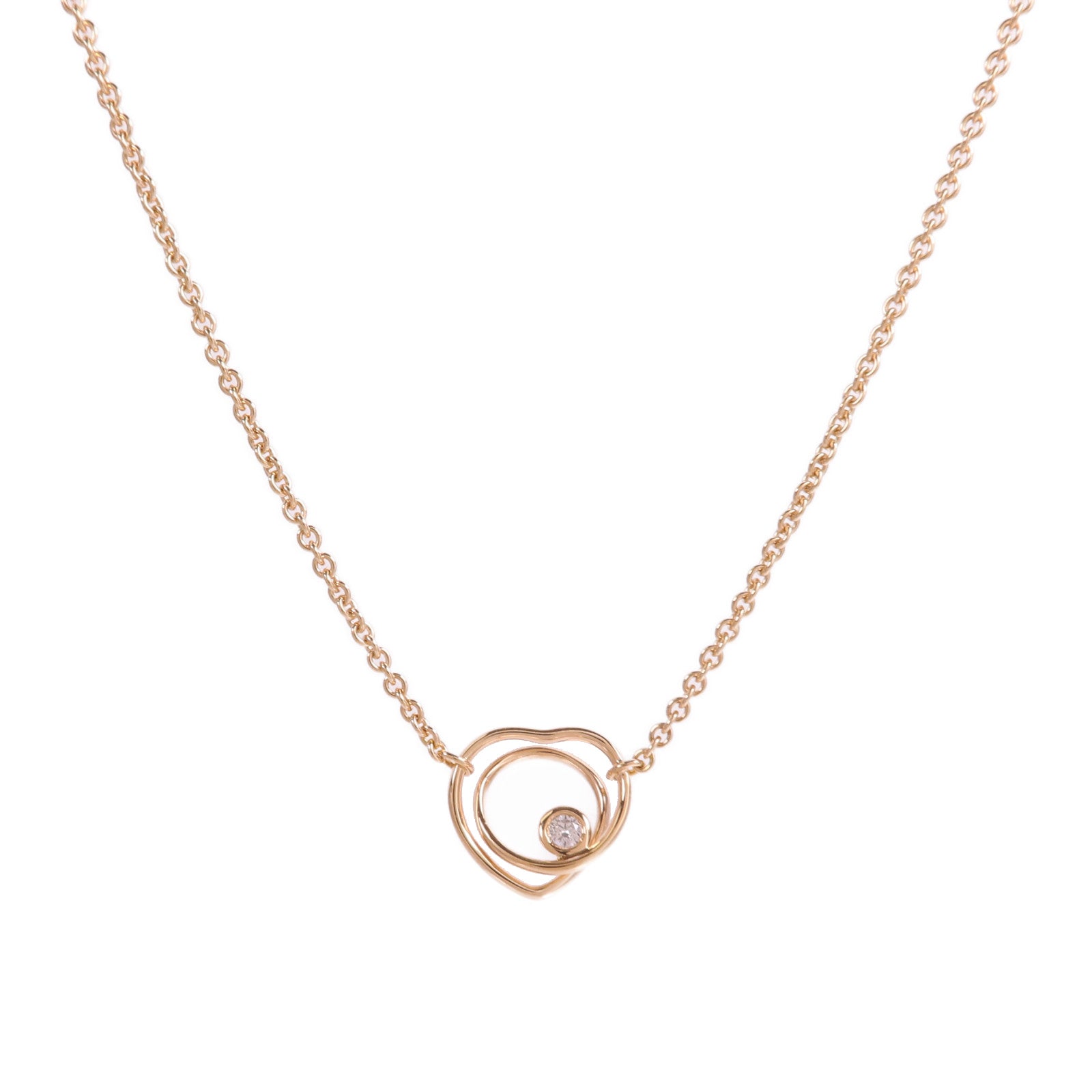 HERMES 18K玫瑰金Vertige Coeur Necklace項鍊