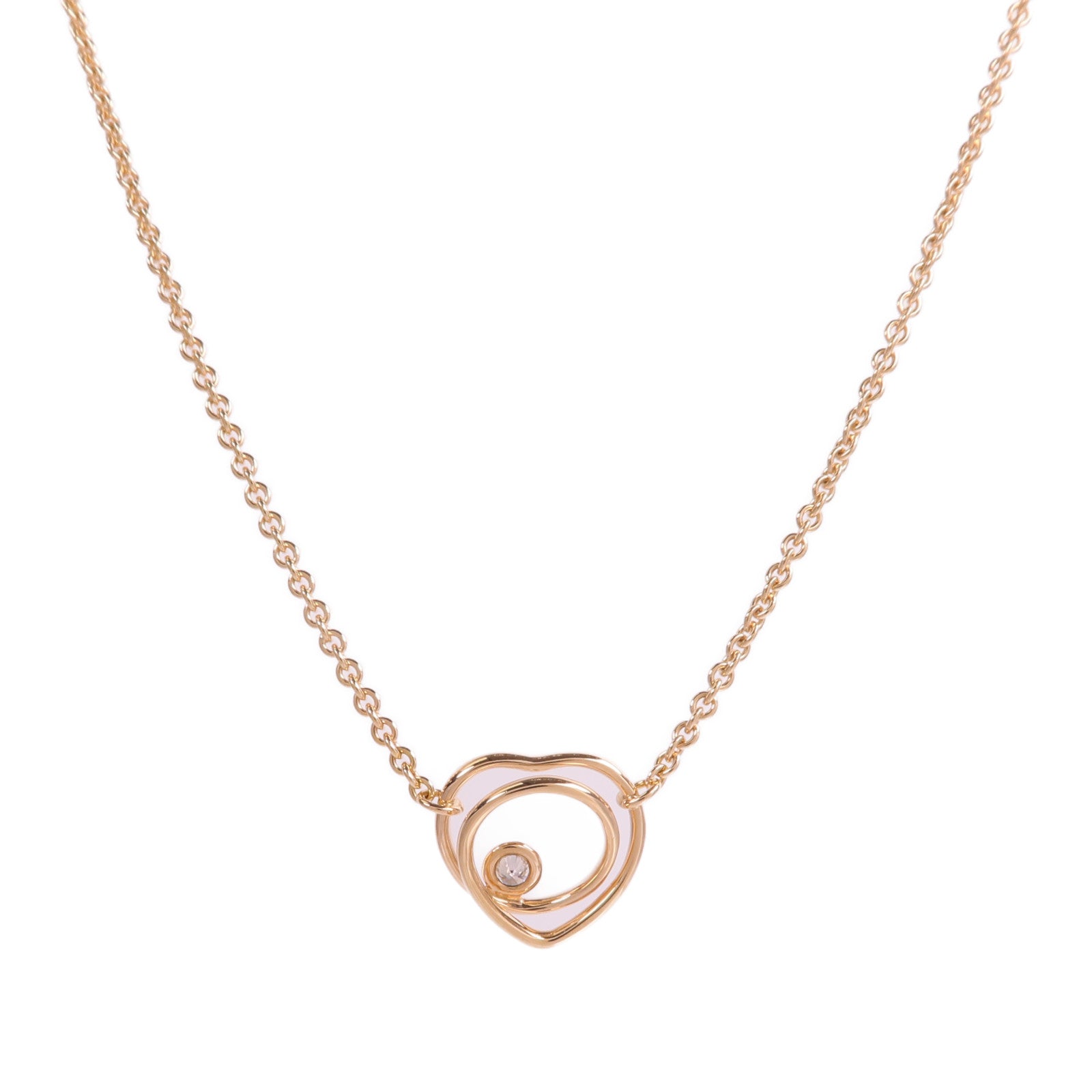 HERMES 18K玫瑰金Vertige Coeur Necklace項鍊