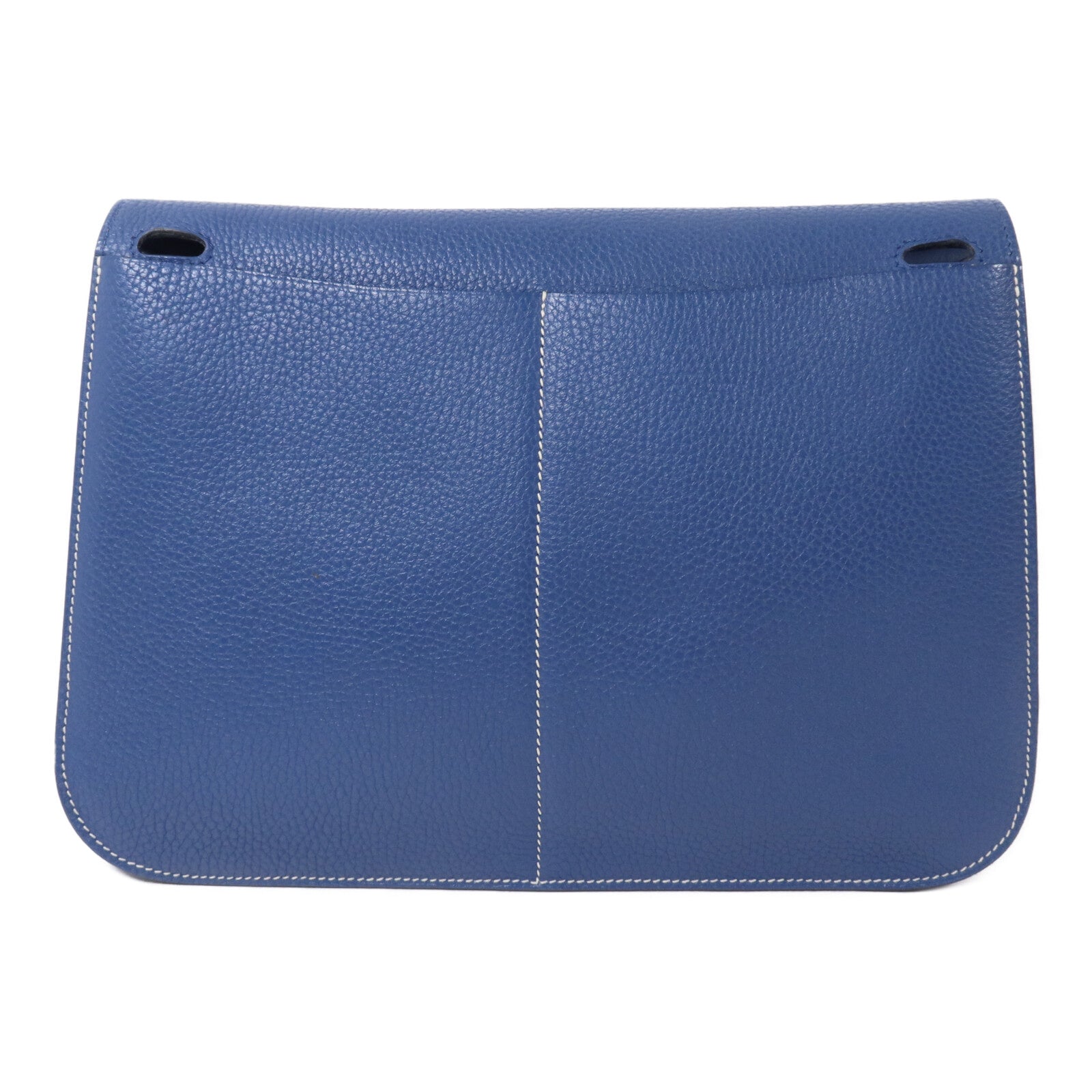 HERMES Clemence皮革Halzan 31手挽肩背兩用袋Bleu Brighton