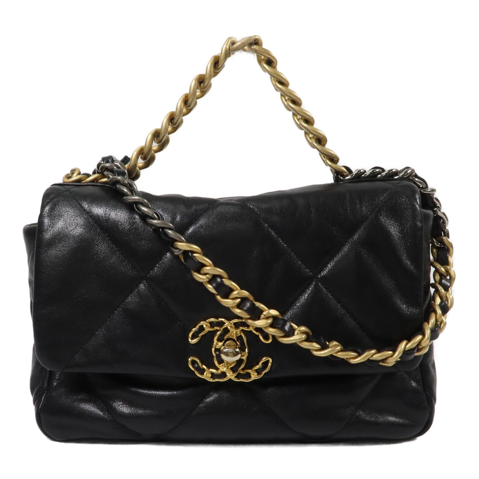 CHANEL 羊皮皮革C19 Small手挽肩背兩用袋