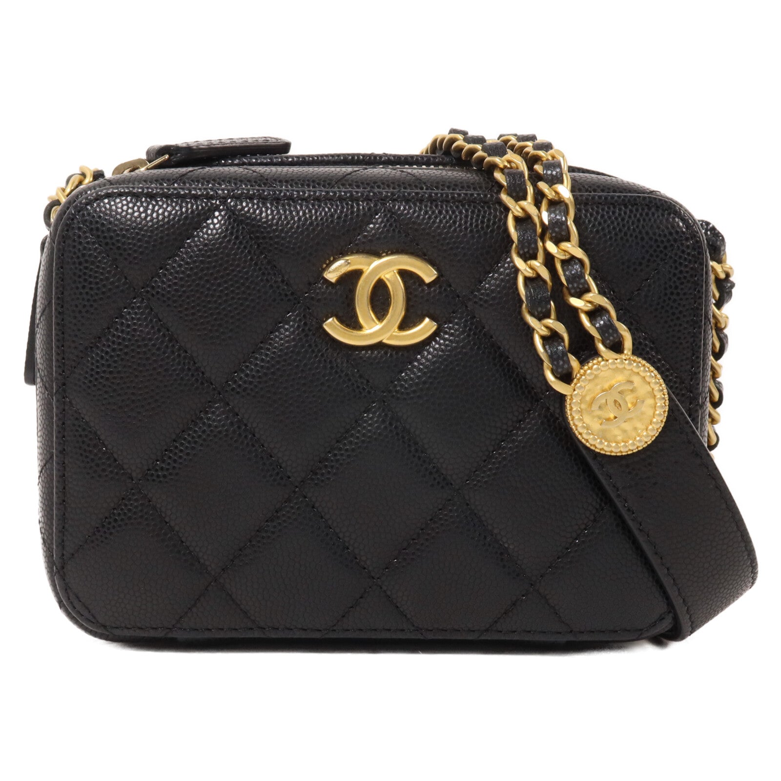 CHANEL 牛皮皮革Camera Bag鏈帶肩背袋