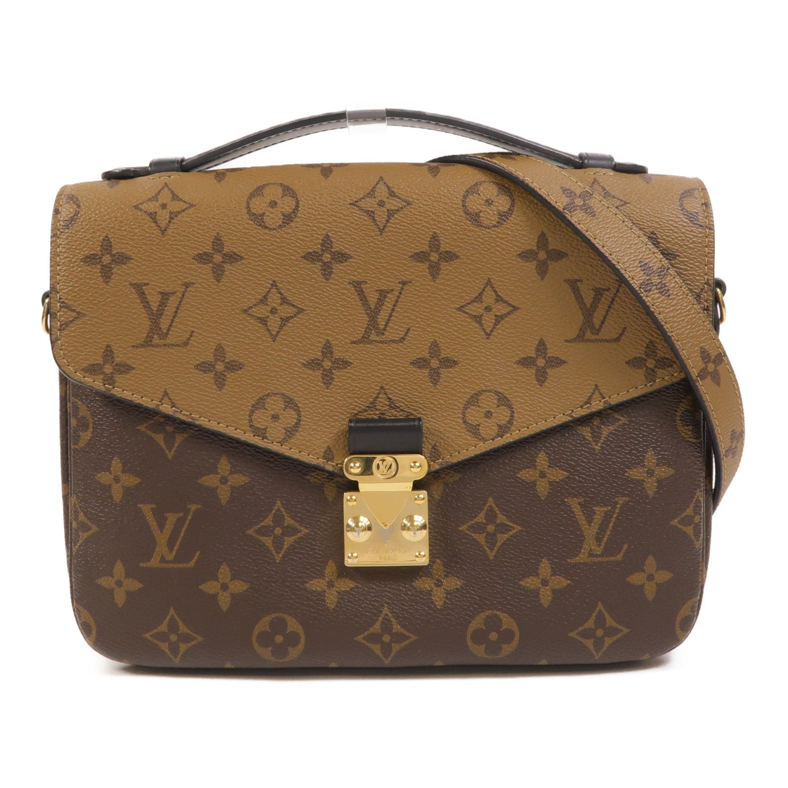 LOUIS VUITTON Monogram Reverse Pochette Metis金扣手挽肩背兩用袋