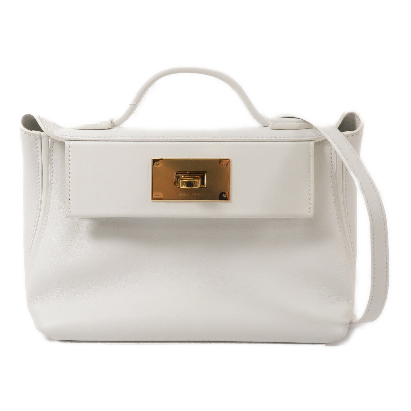 HERMES Evercolor皮革24/24 Mini手挽肩背兩用袋Craie