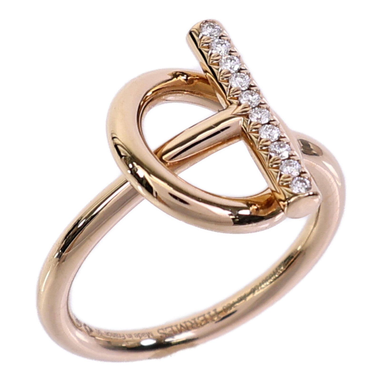 HERMES 18K玫瑰金Echappee Ring鑽石戒指
