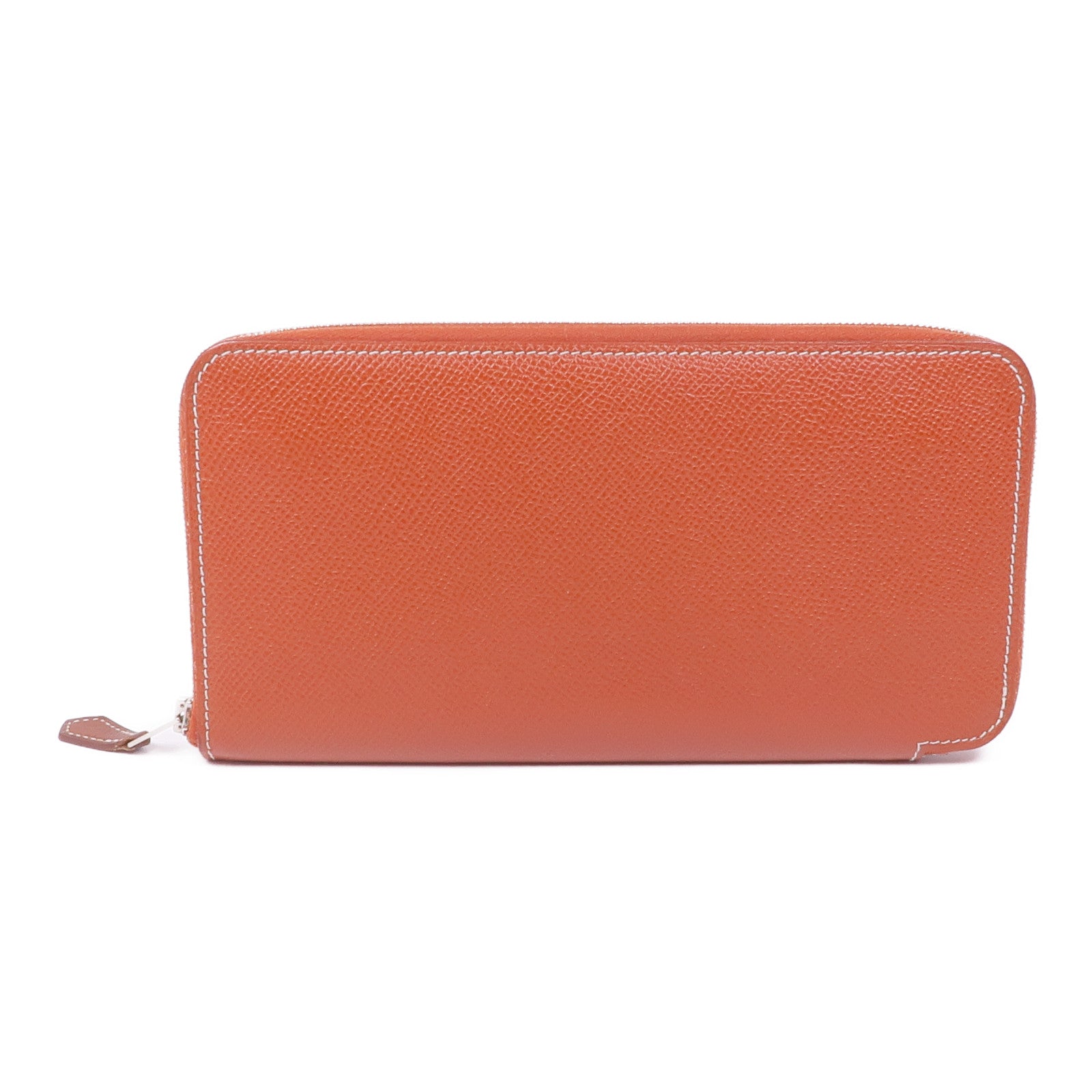 HERMES Epsom皮革Silk'In Wallet銀扣長錢包Brique