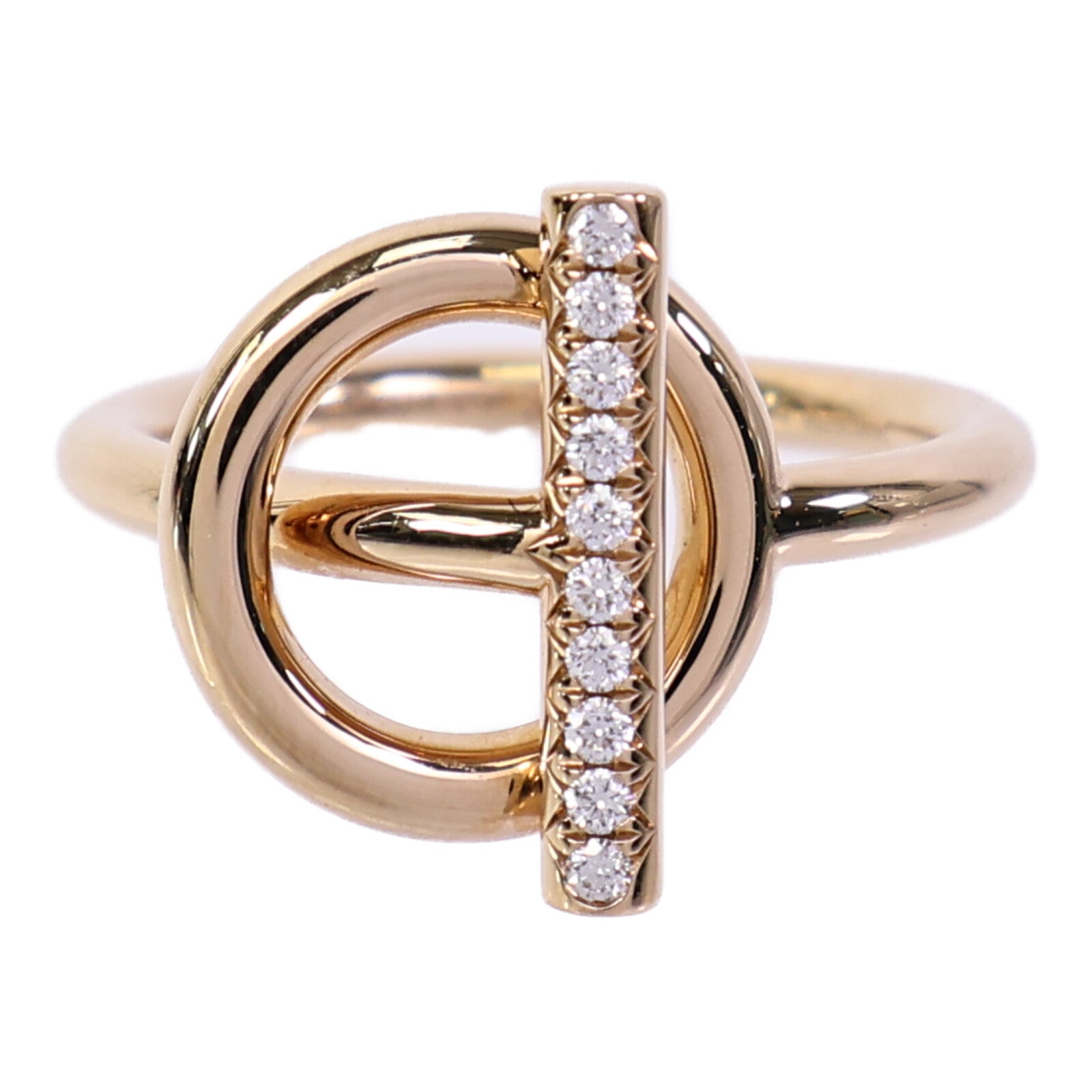 HERMES 18K玫瑰金Echappee Ring鑽石戒指