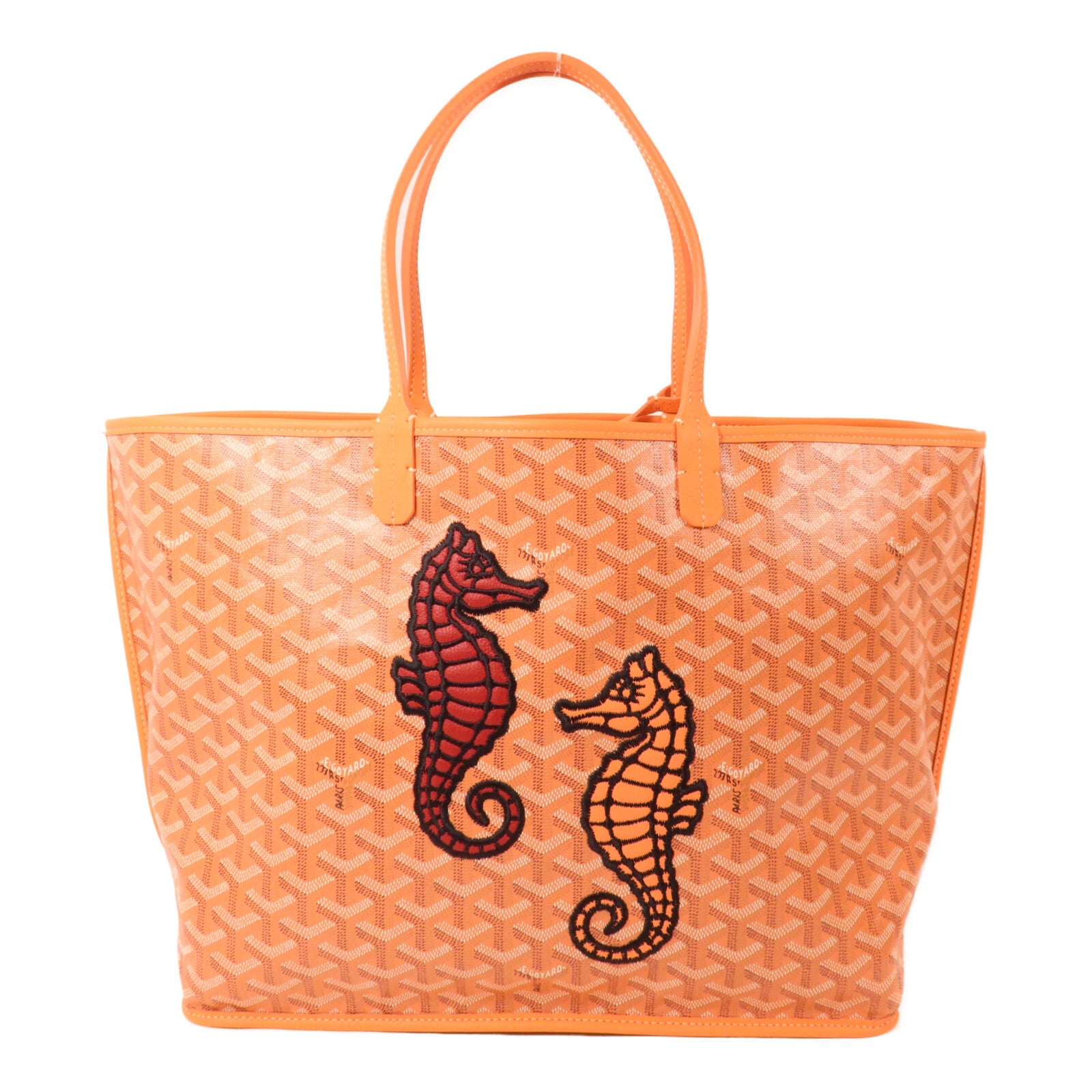 GOYARD 塗層帆布/牛皮皮革Anjou PM手挽袋