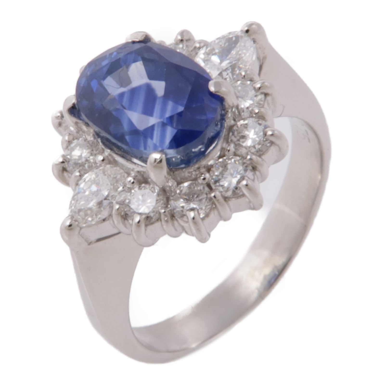 JEWELRY PT900鉑金Sapphire/Diamond藍寶石/鑽石戒指US#5.75