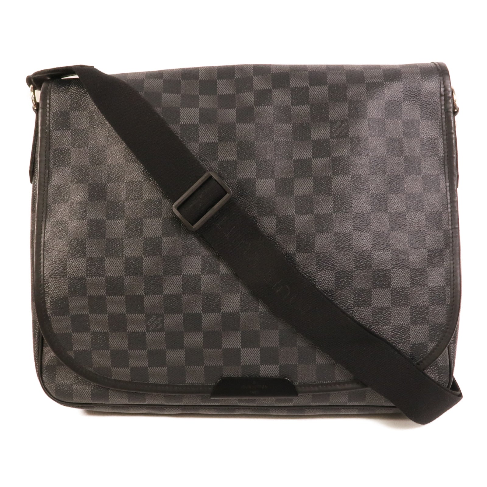 LOUIS VUITTON Damier Graghite Daniel MM銀扣肩背袋