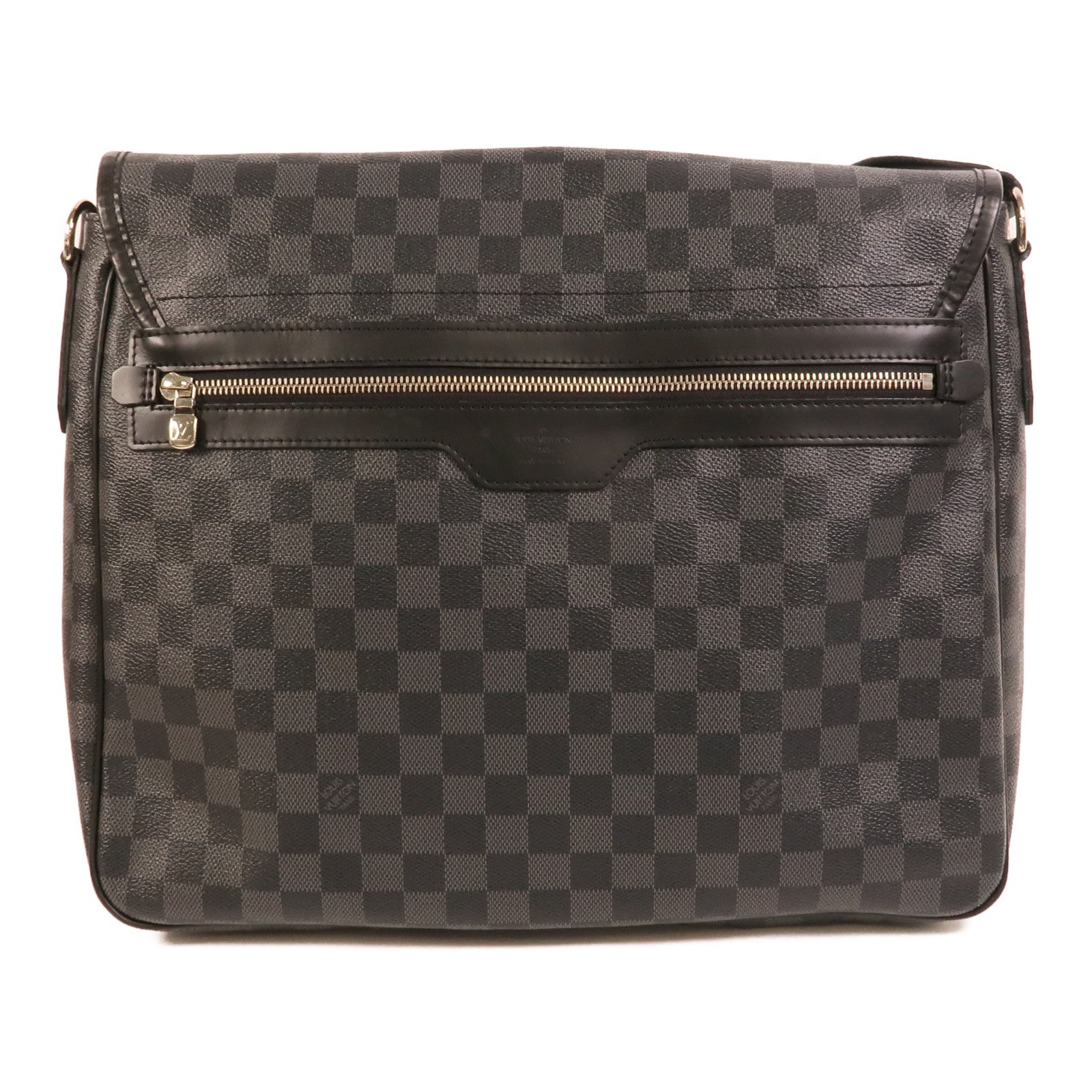 LOUIS VUITTON Damier Graghite Daniel MM銀扣肩背袋