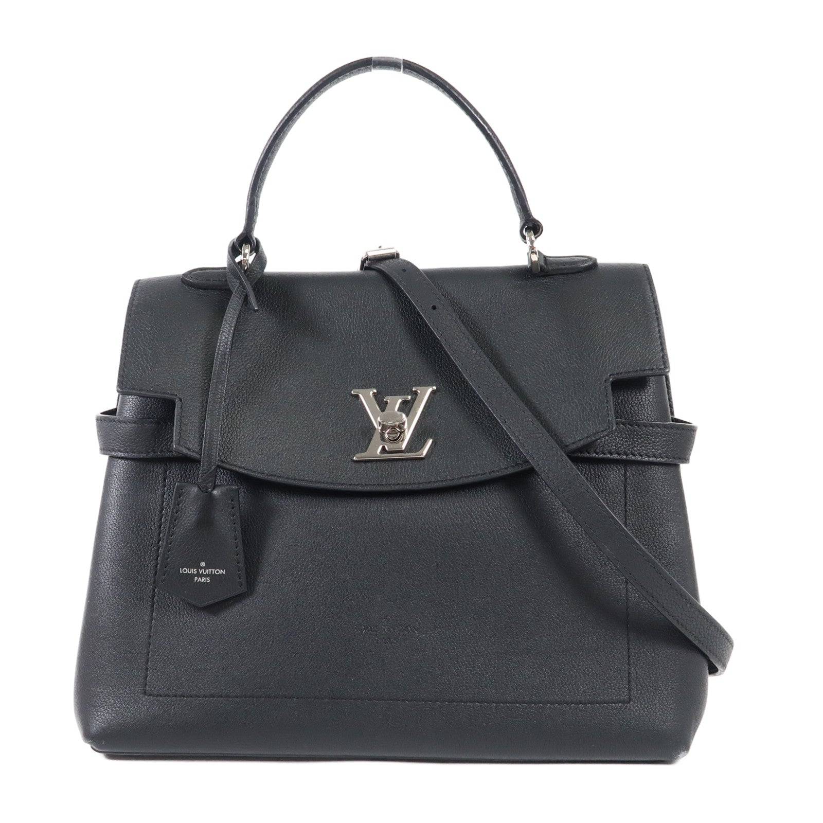 LOUIS VUITTON 牛皮皮革Lockme Ever銀扣手挽肩背兩用袋