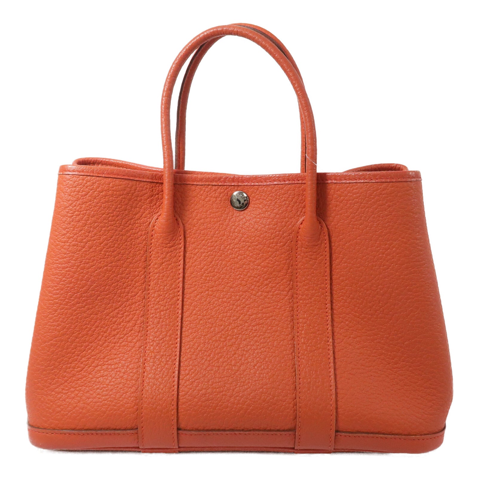 HERMES Negonda皮革Garden Party TPM手挽袋Orange