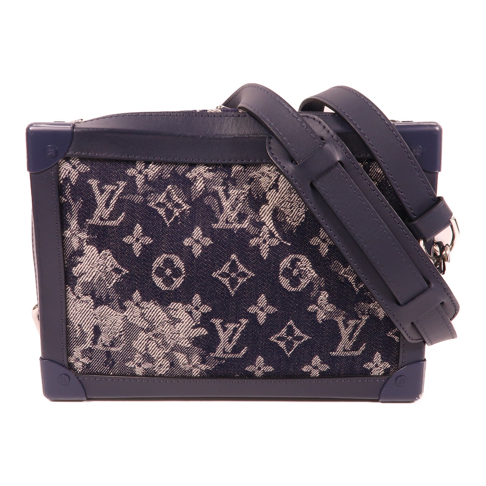 LOUIS VUITTON LV SHW Soft Trunk Shoulder Bag M57283 Monogram Tapestry Navy