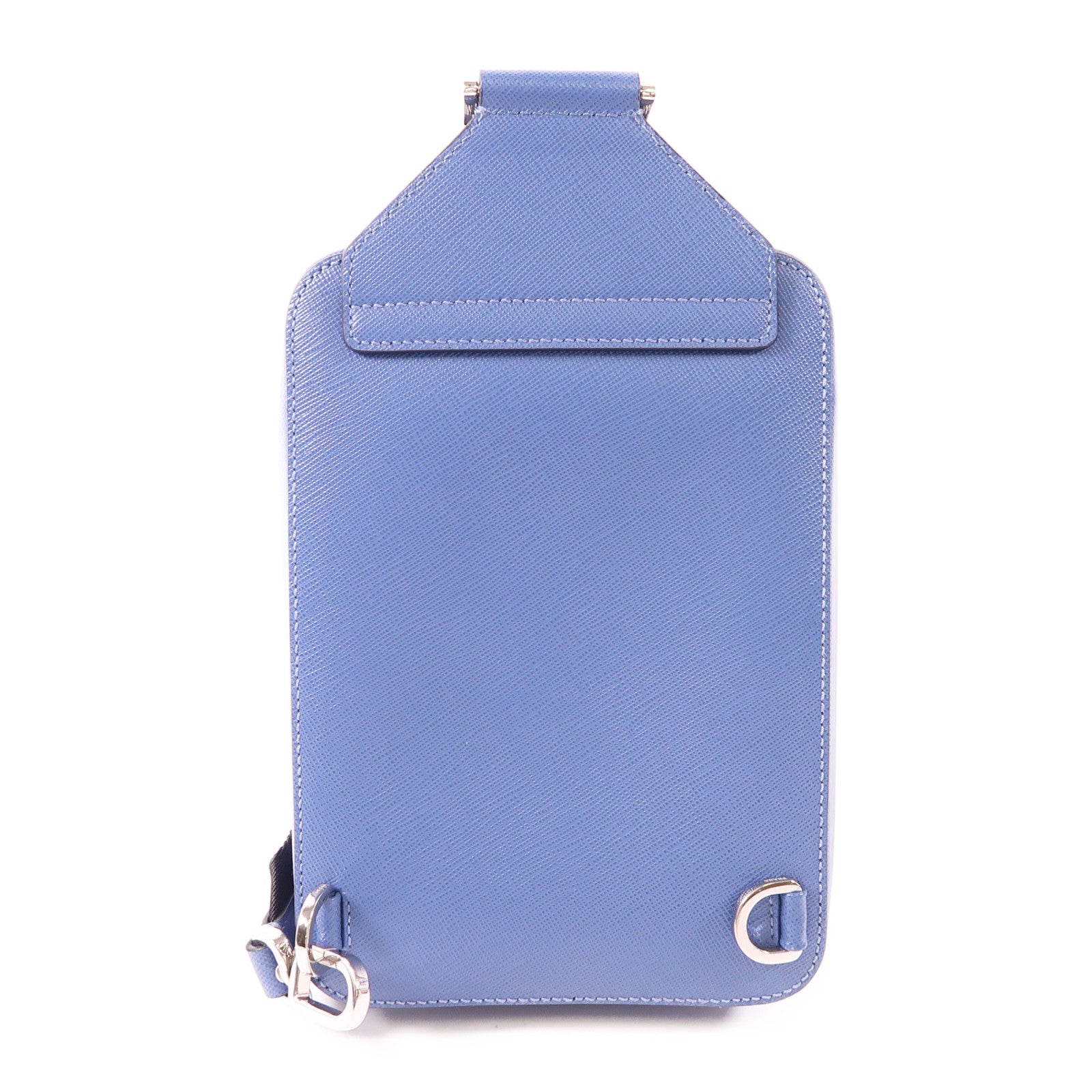 PRADA SHW Brique Crossbody Bag 2VZ106 Saffiano Leather Blue