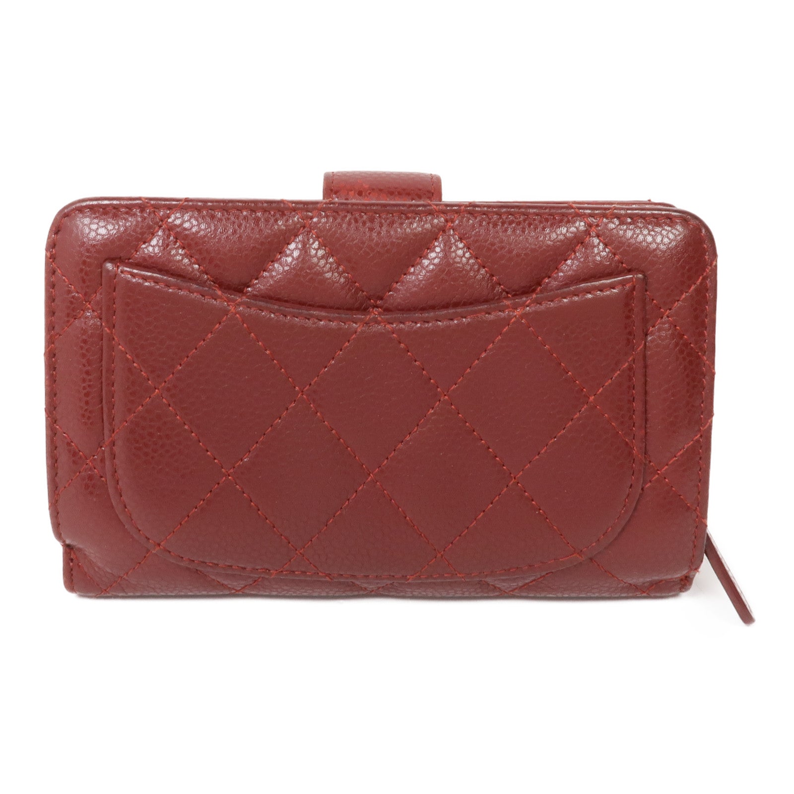 CHANEL 牛皮皮革Wallet銀扣錢包