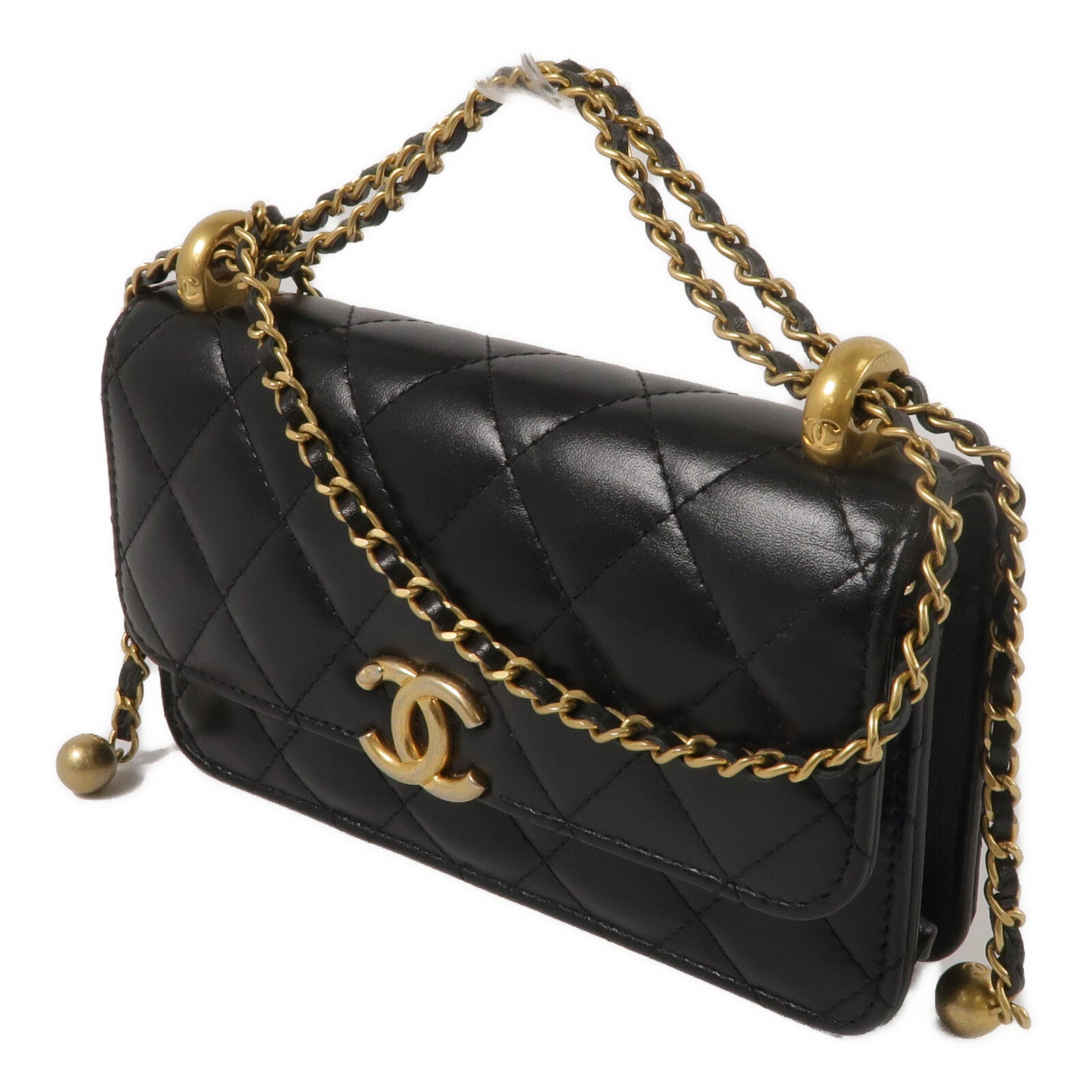 CHANEL 牛皮皮革Shoulder Bag鏈帶手挽肩背兩用袋