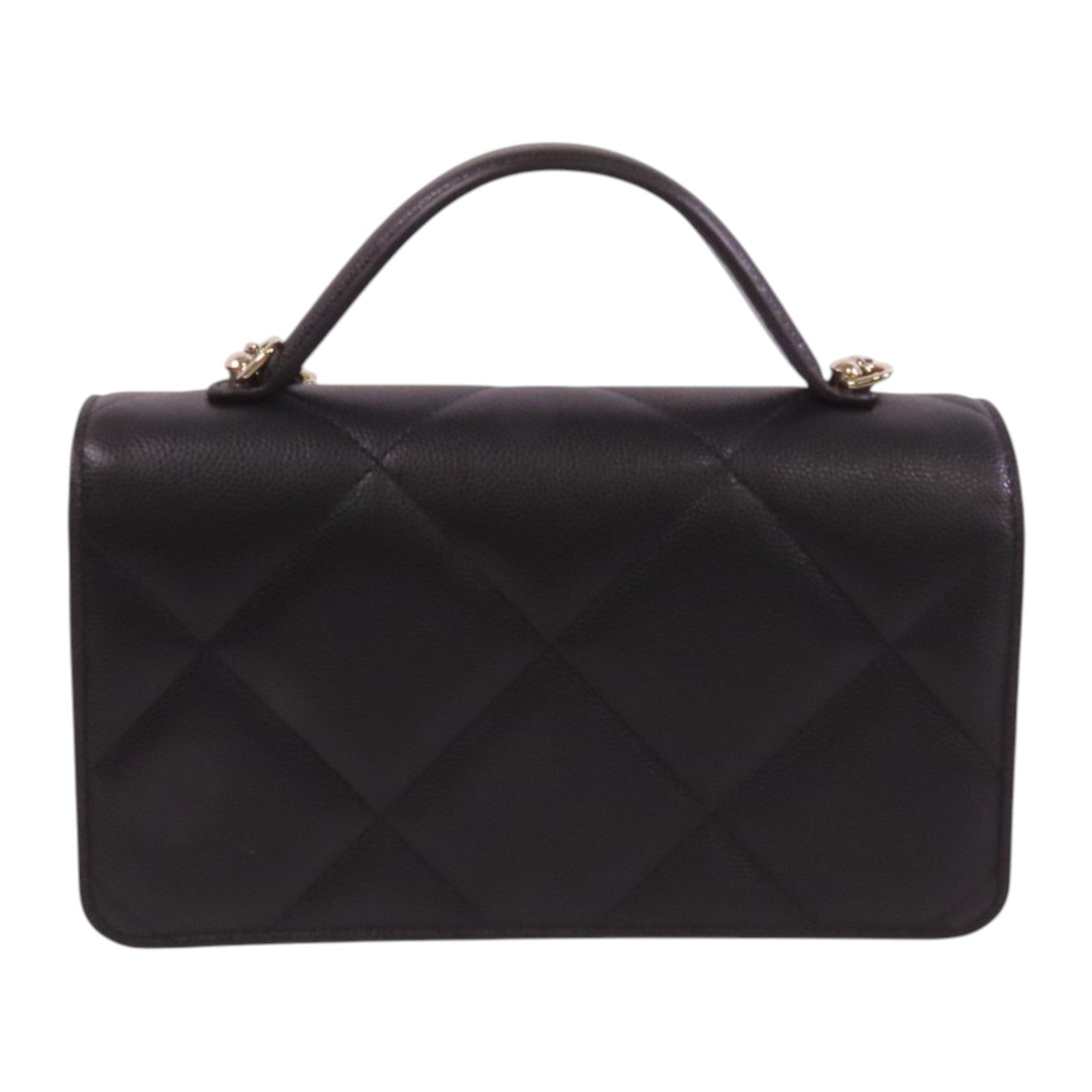 CHANEL 牛皮皮革25C WOC金扣鏈帶手挽肩背兩用袋