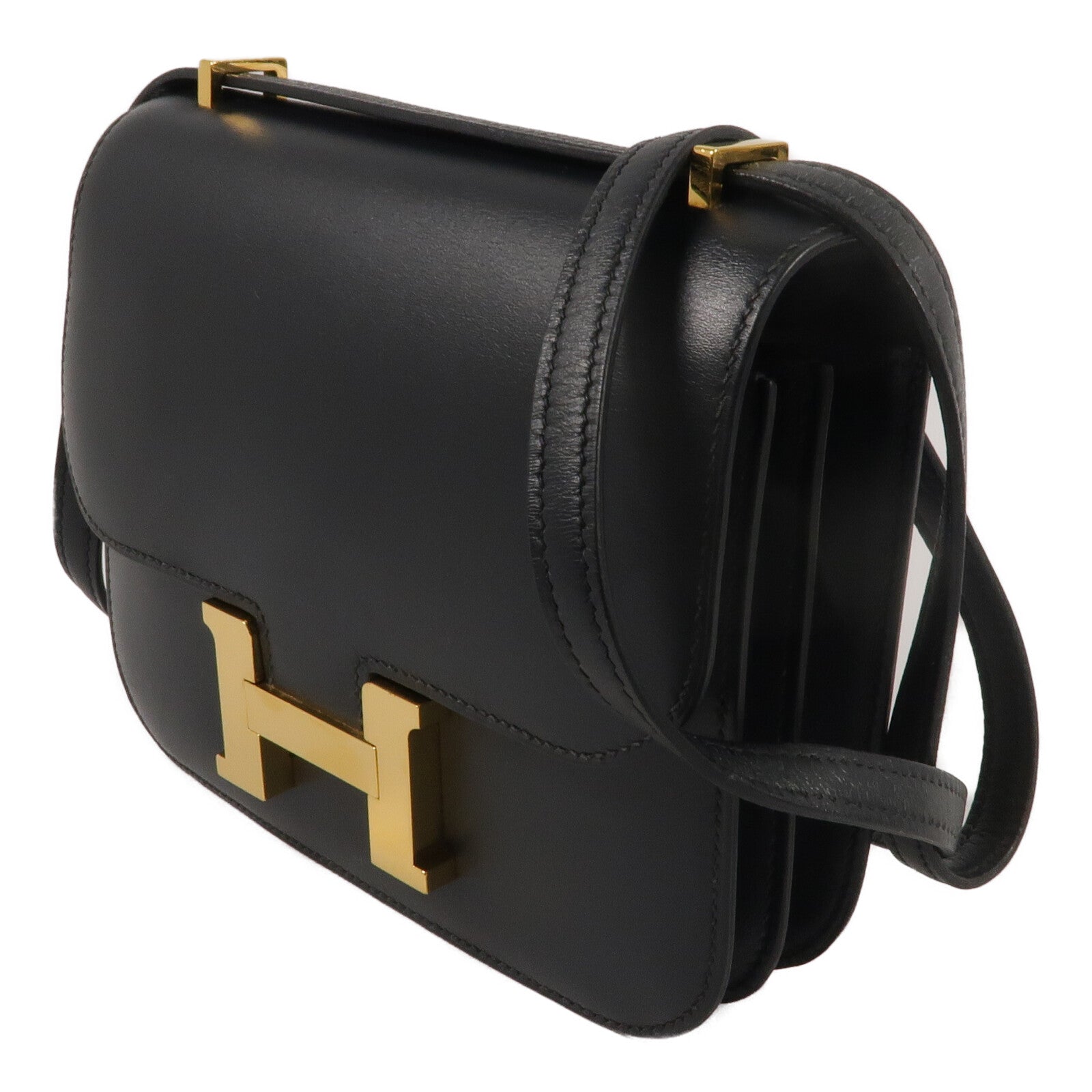 HERMES Swift皮革Constance Mini肩背袋Noir