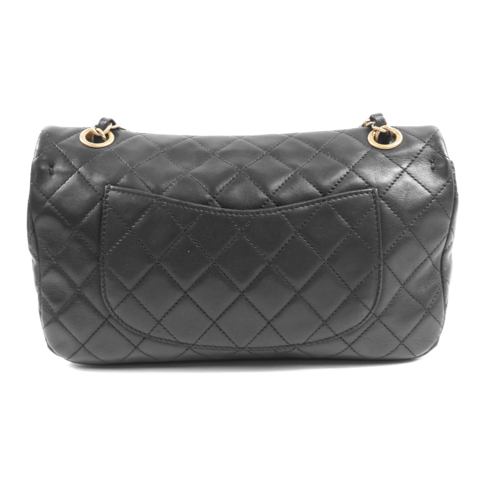 CHANEL 羊皮皮革Chain Shoulder金扣鏈帶肩背袋