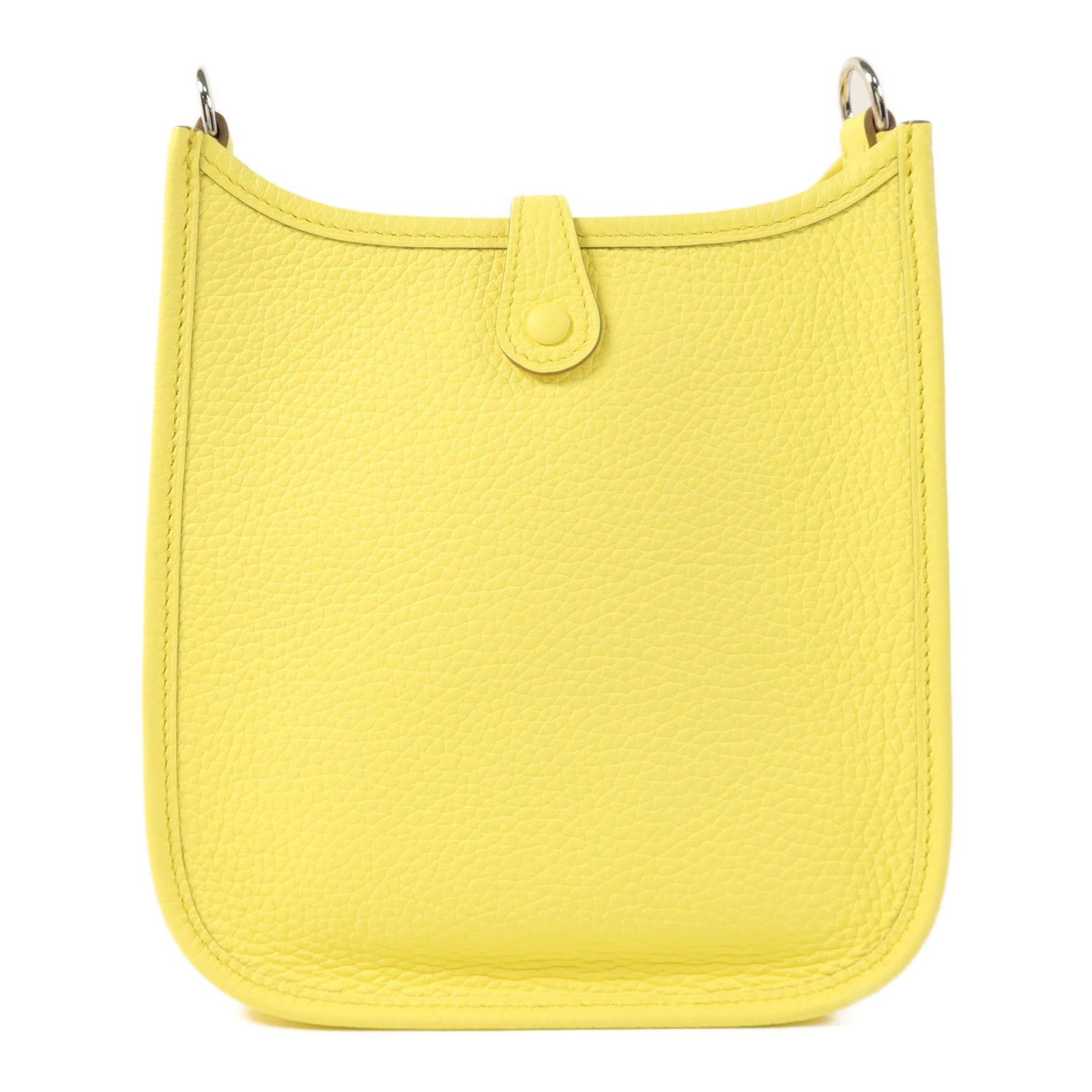 HERMES Clemence皮革Evelyne TPM銀扣肩背袋Lime