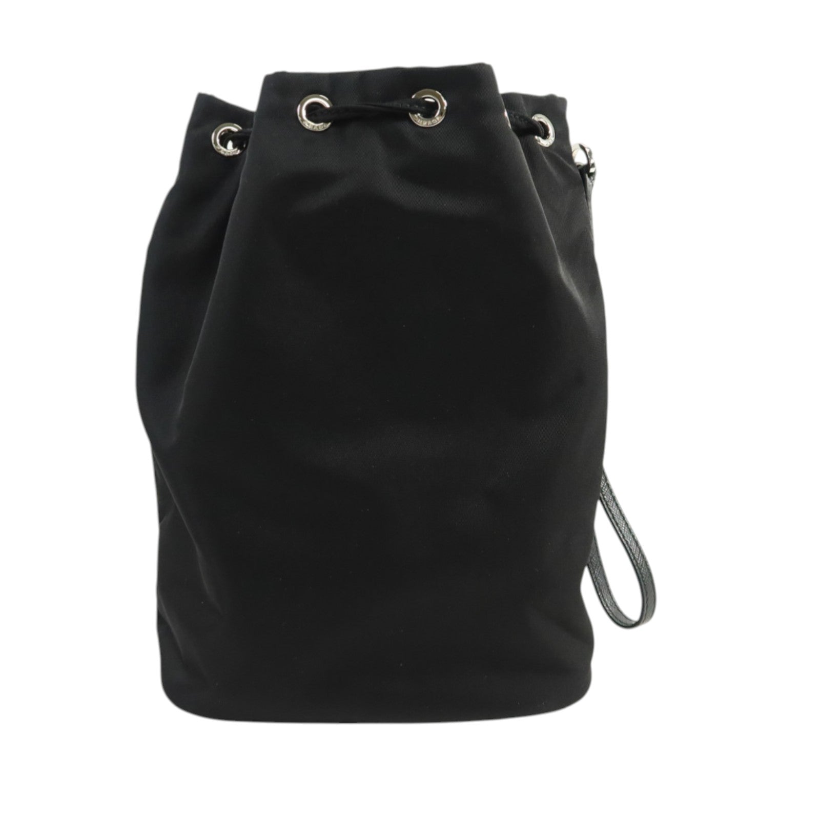 PRADA 尼龍Re-Nylon Drawstring銀扣手拿包