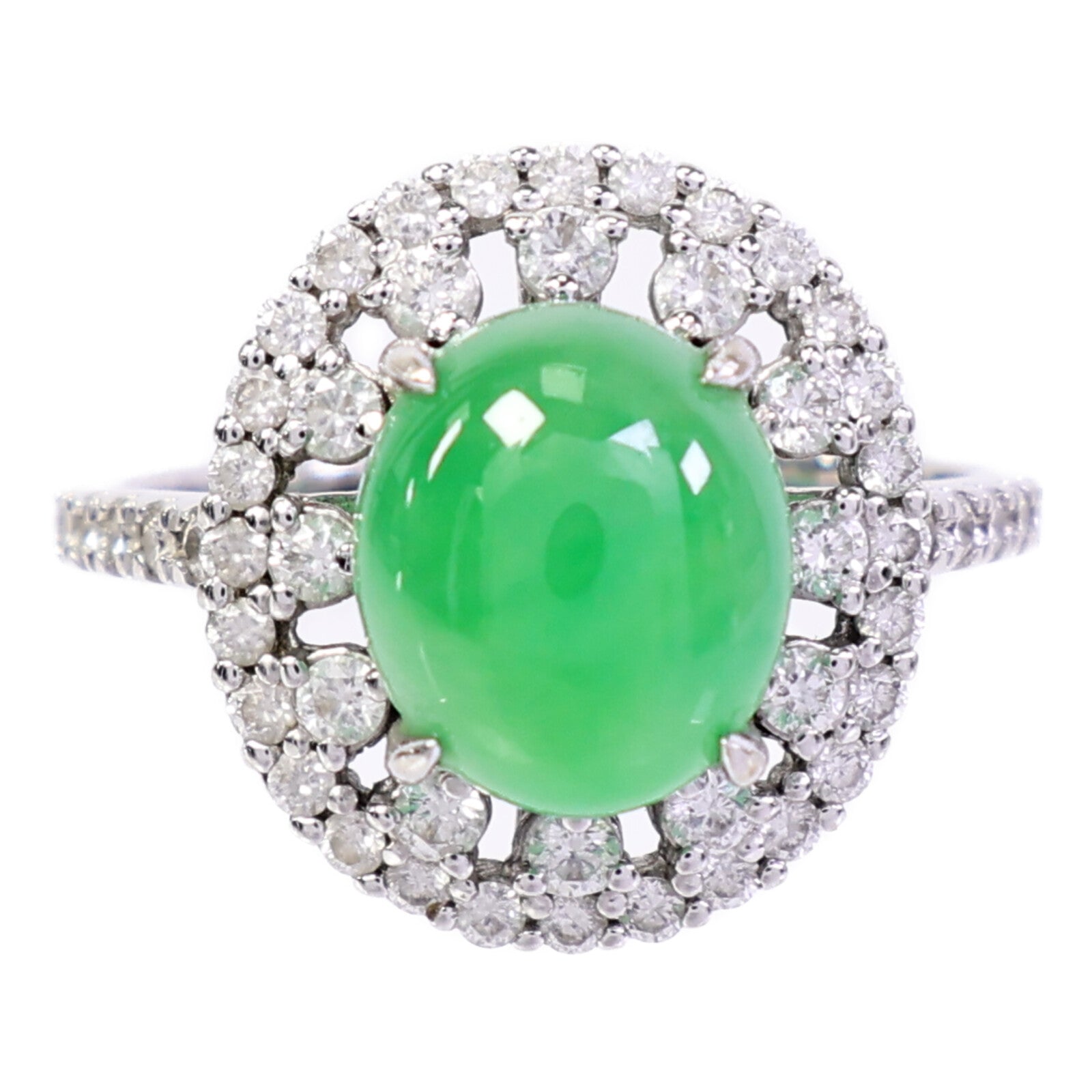 JEWELRY 18K白金Diamond/Jade Ring翡翠/鑽石戒指