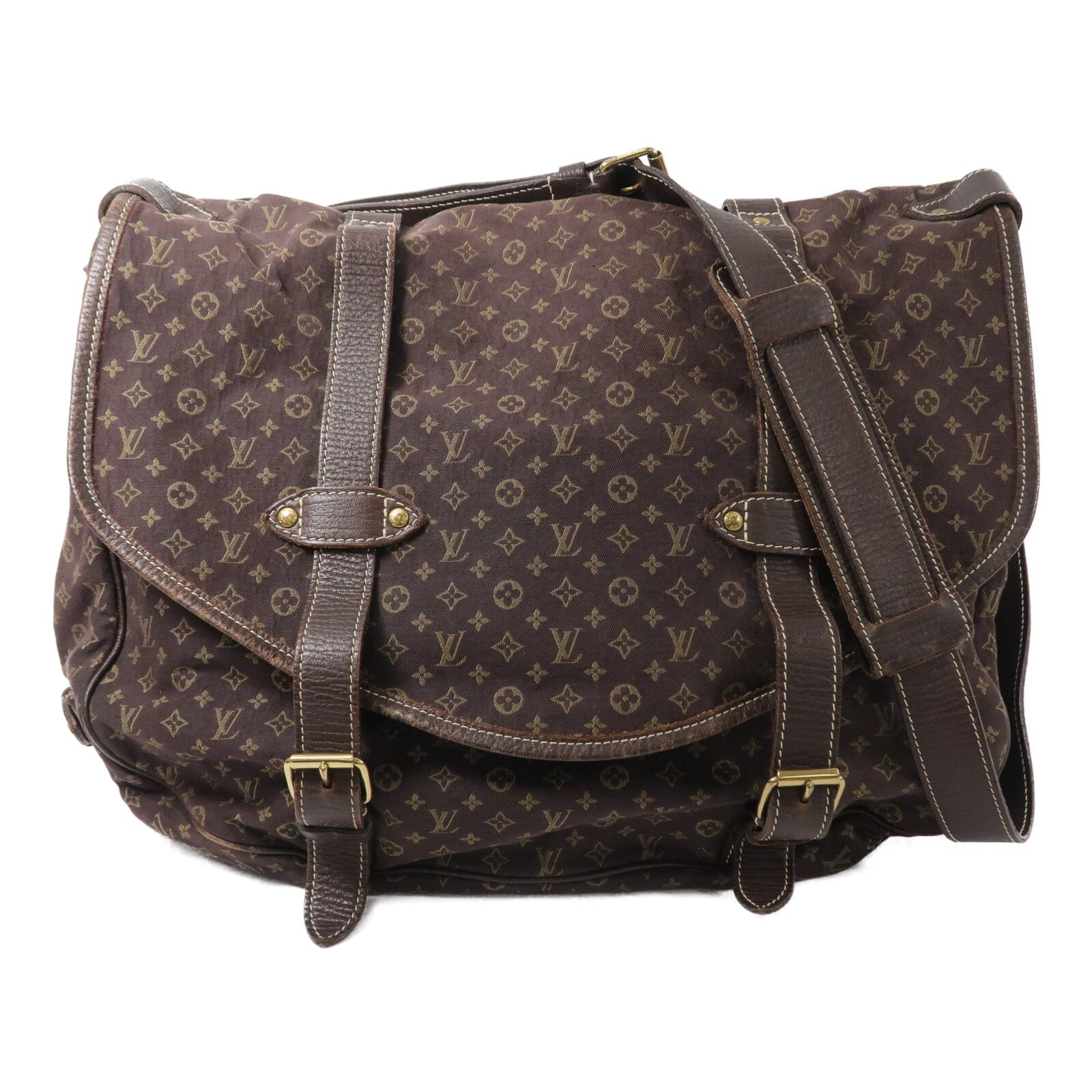 LOUIS VUITTON Monogram Mini Lin Saumur XL肩背袋