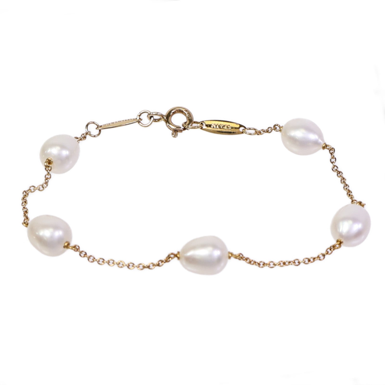 TIFFANY&CO 18K黃金Pearls By The Yard Bracelet珍珠手鏈