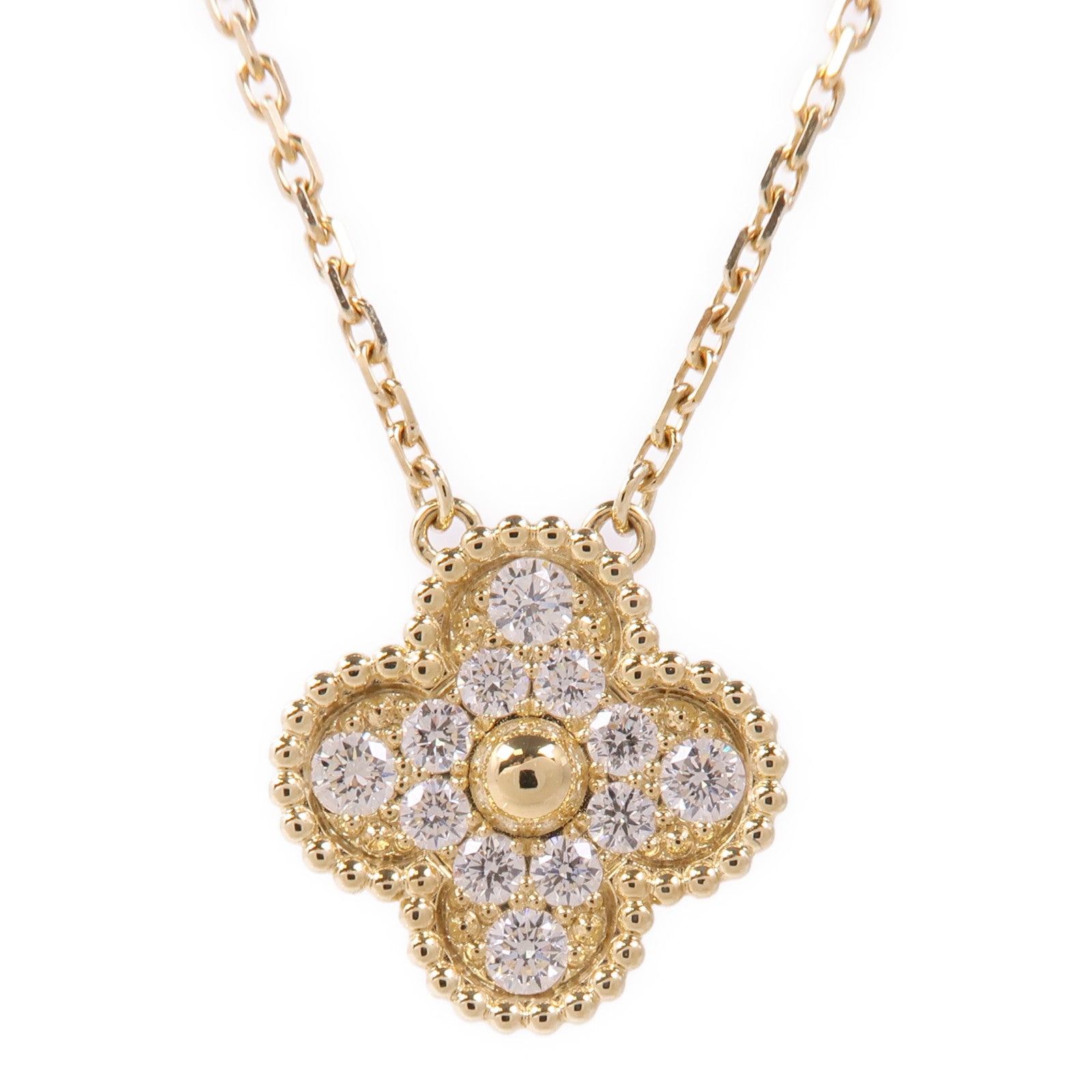 Van Cleef & Arpels 18K黃金Vintage Alhambra Necklace鑽石項鍊