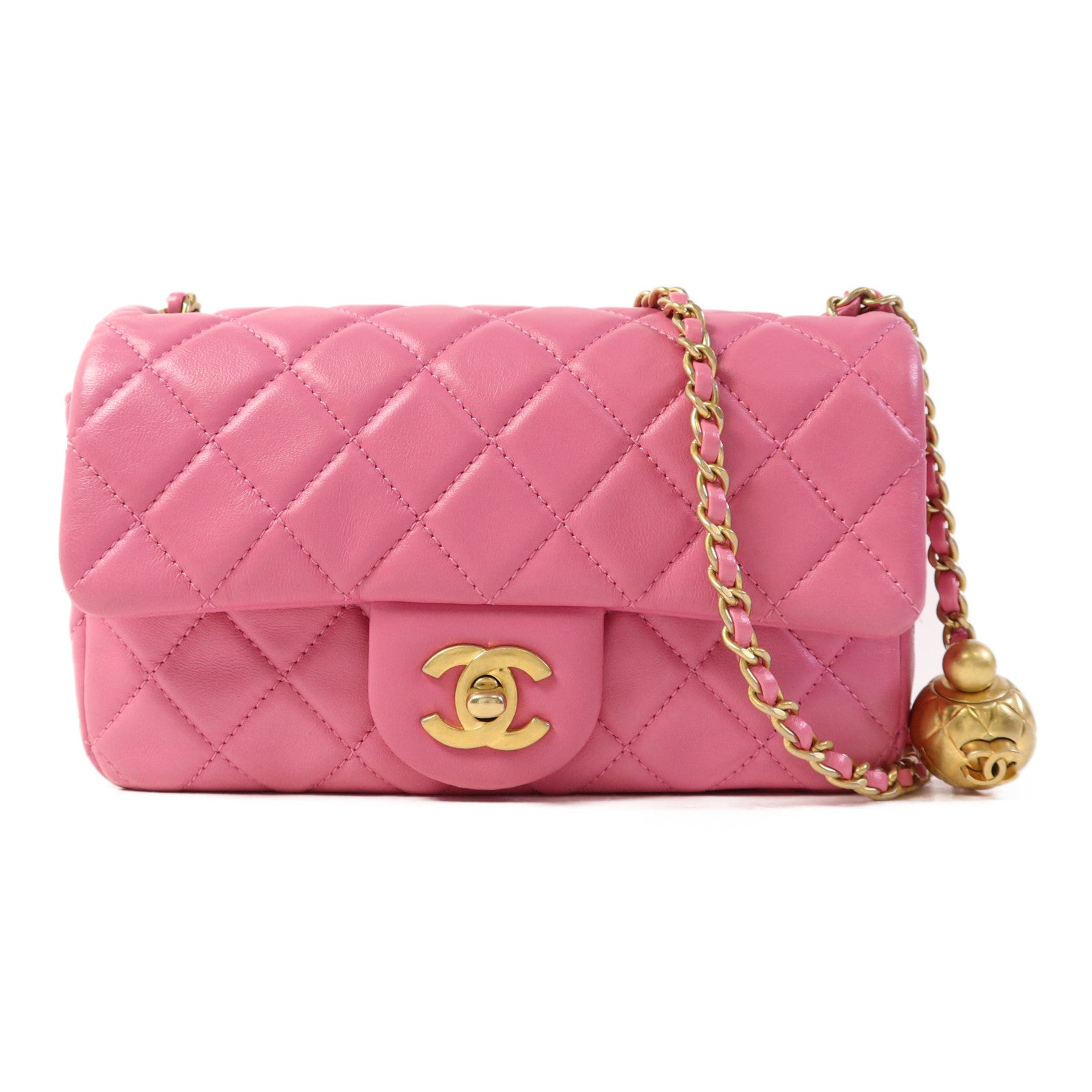 CHANEL 羊皮皮革Classic 20 Golden Ball金扣鏈帶肩背袋