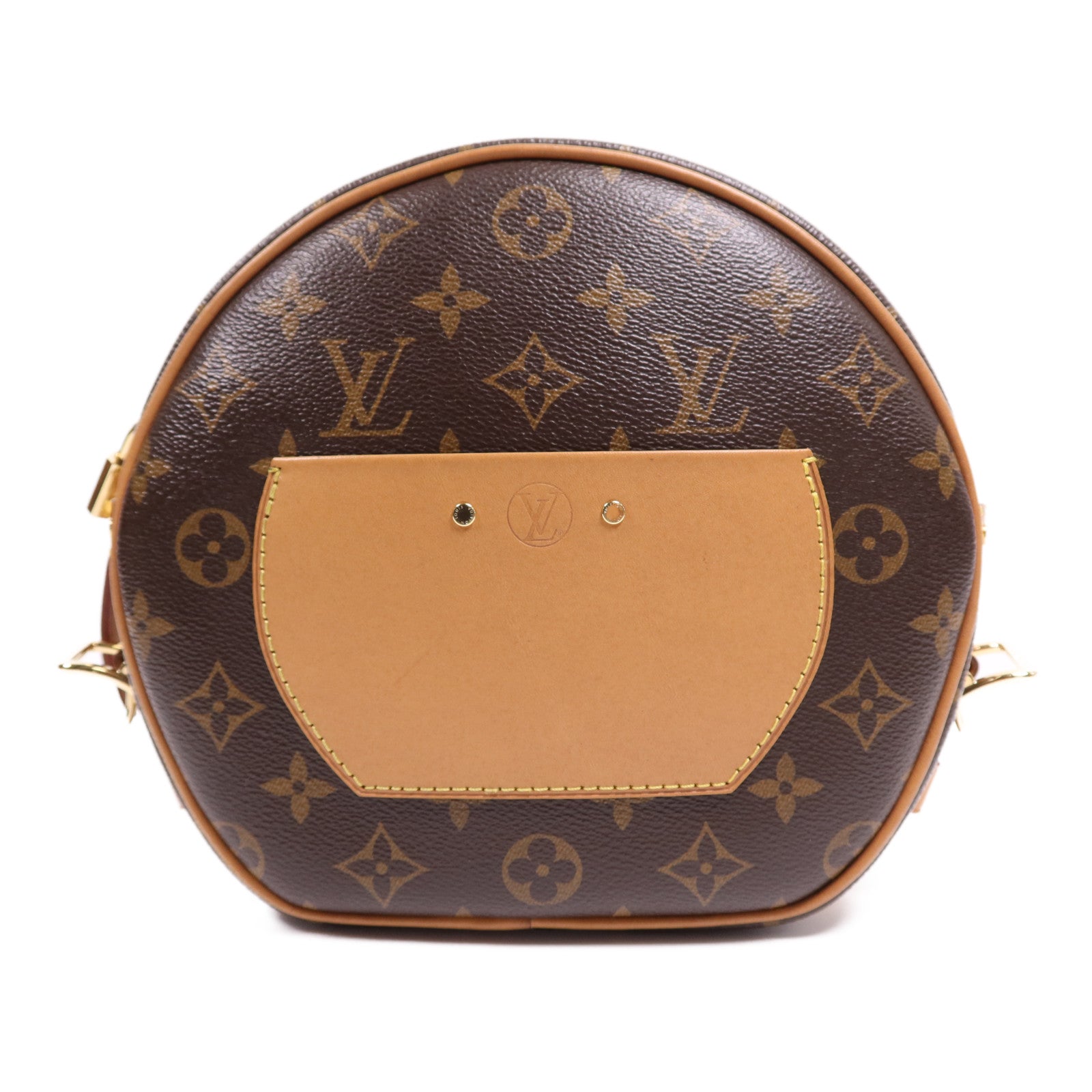 LOUIS VUITTON Monogram Boite Chapeau Souple金扣肩背袋棕色