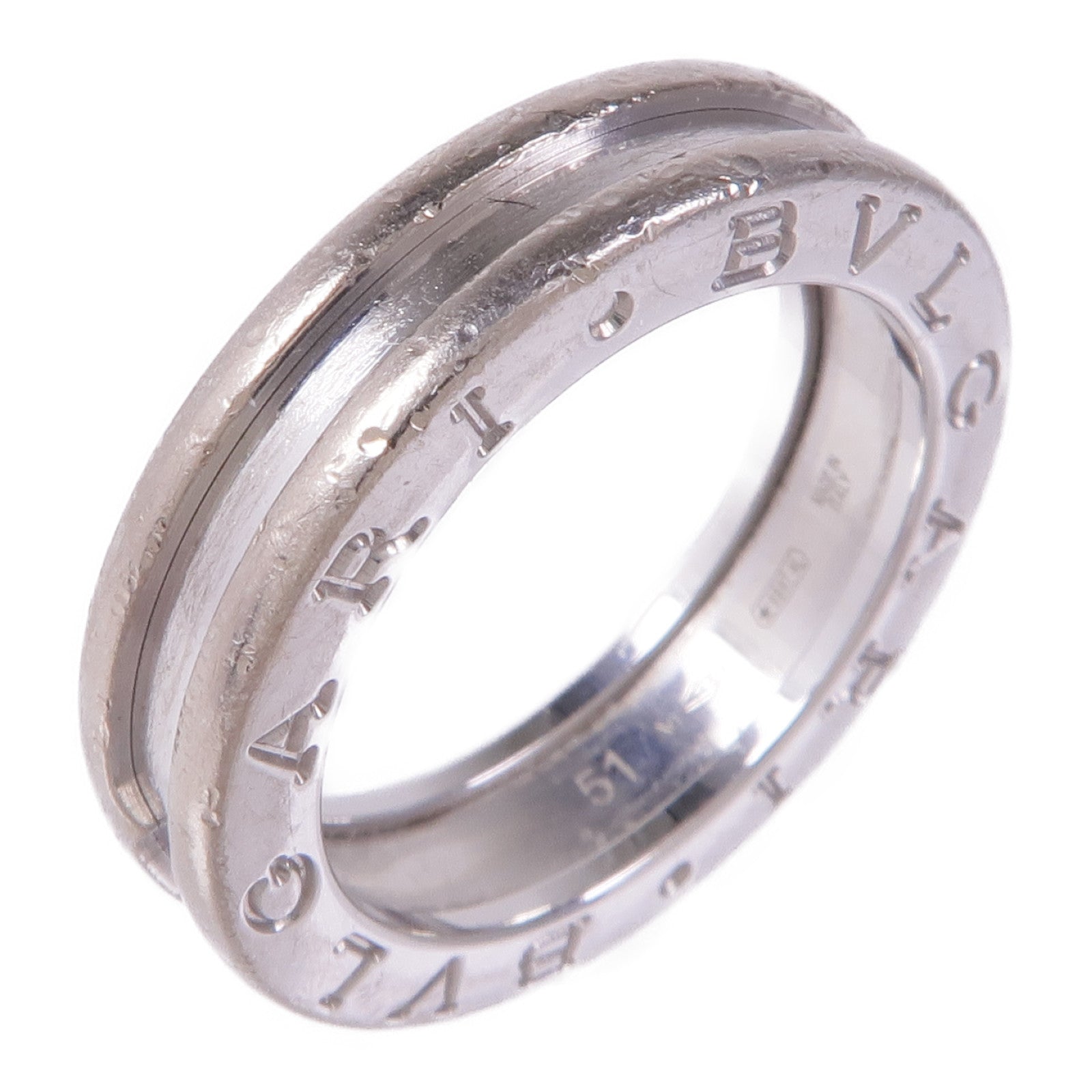 BVLGARI【激減優惠】 18K白金B-zero1 1 Band戒指Bvlgari#51/US#5.5
