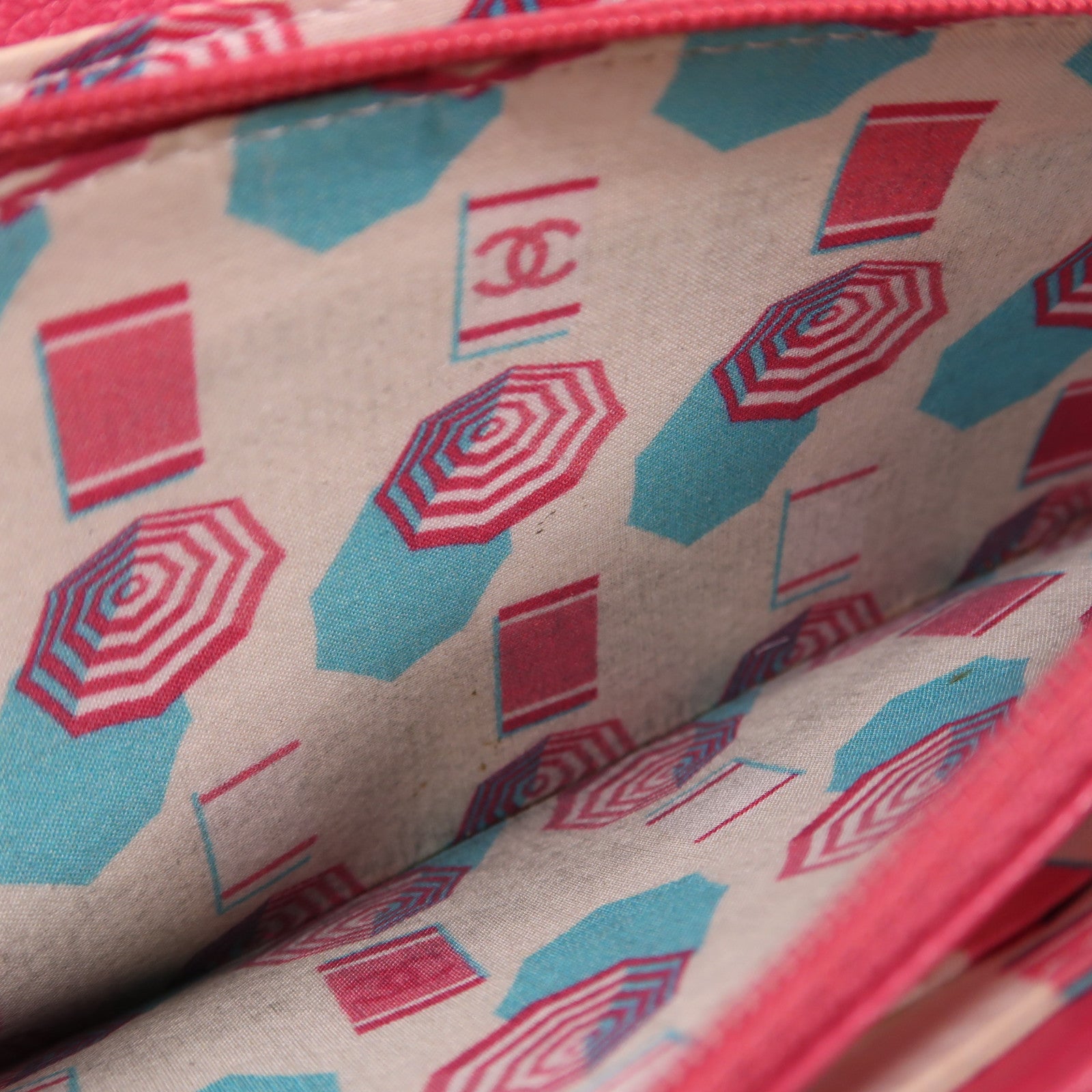 CHANEL 【激減優惠】牛皮皮革Long Wallet銀扣長錢包粉紅色