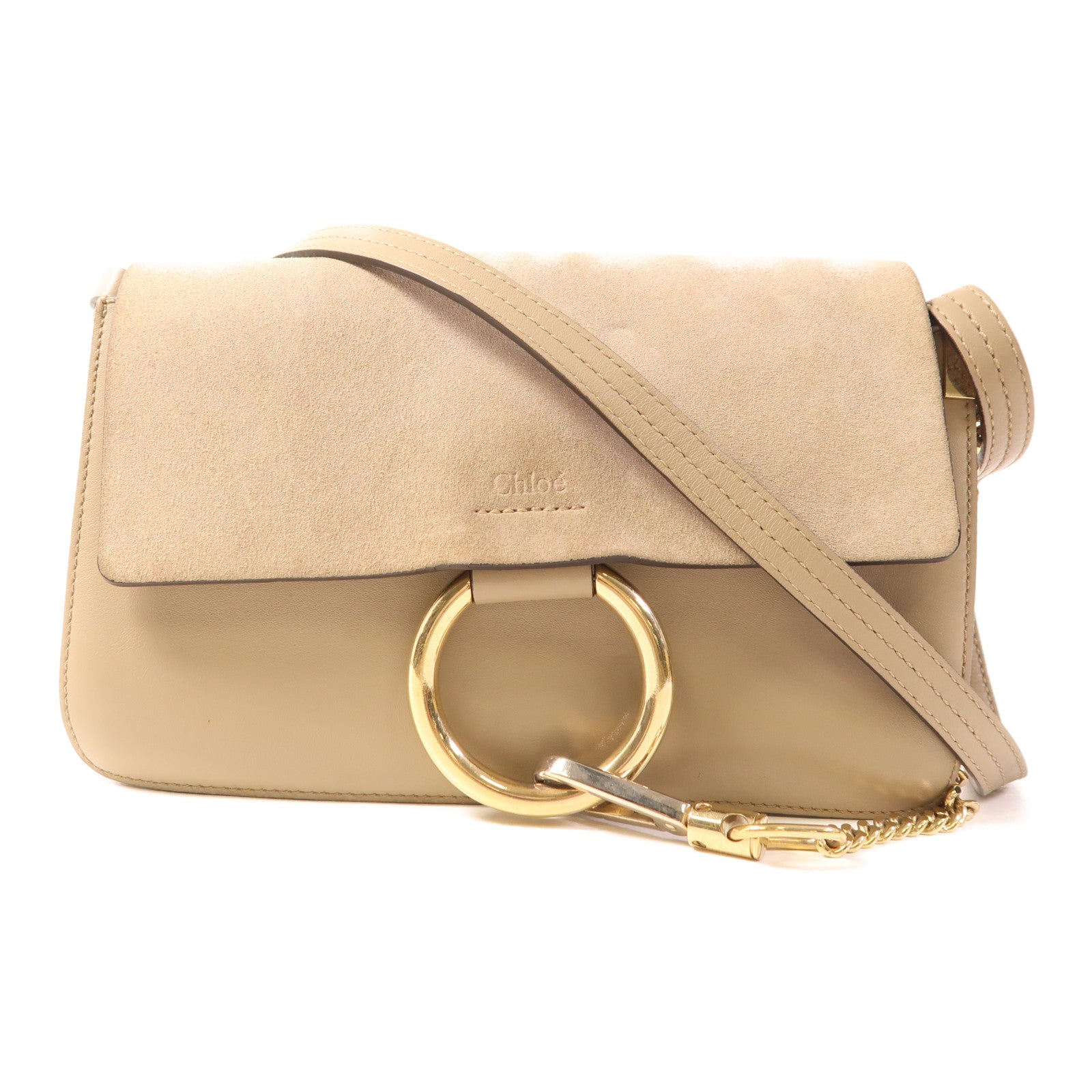 Chloe 牛皮皮革Shoulder Bag金扣肩背袋