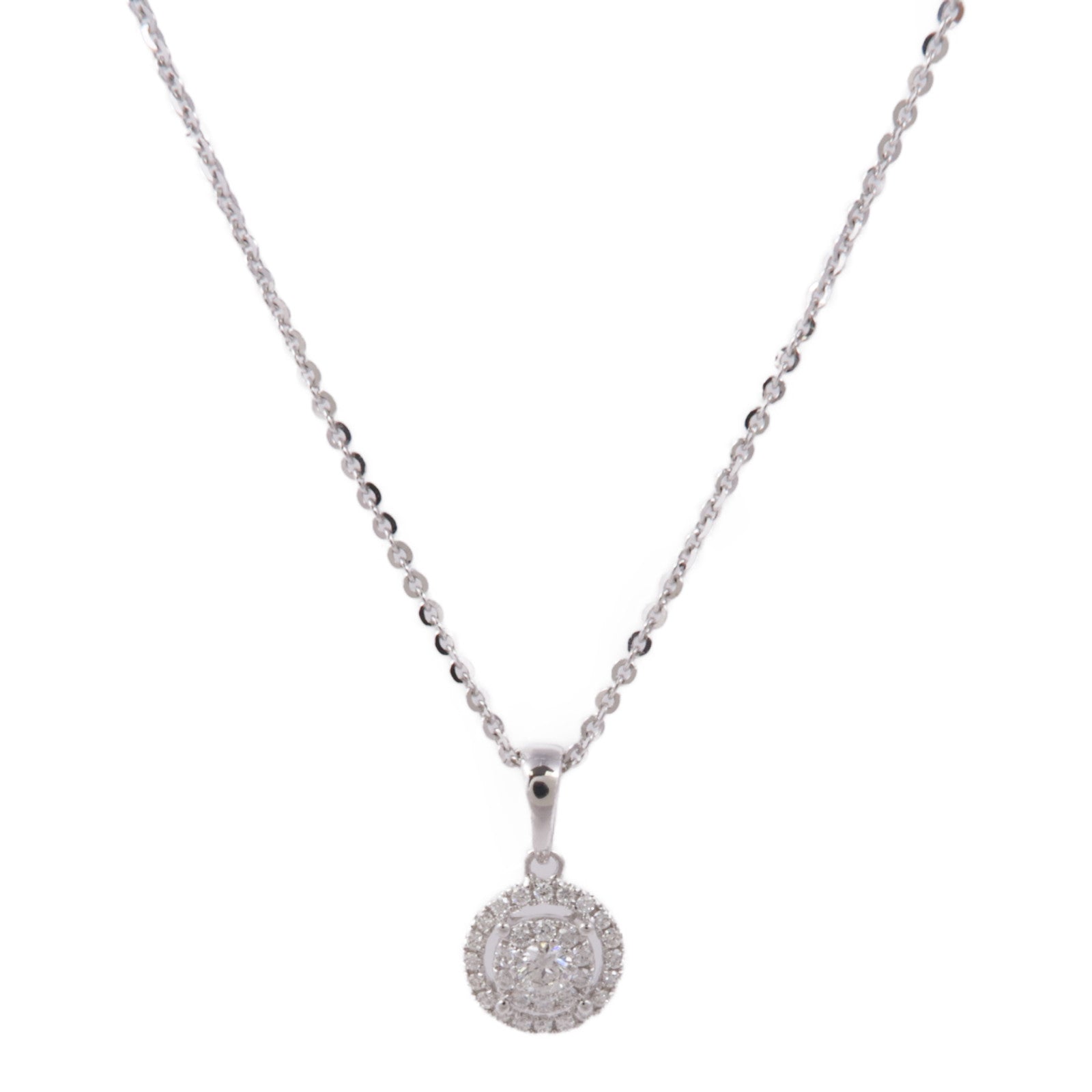 JEWELRY (PRICE DOWN) Diamond Necklace 18K White Gold